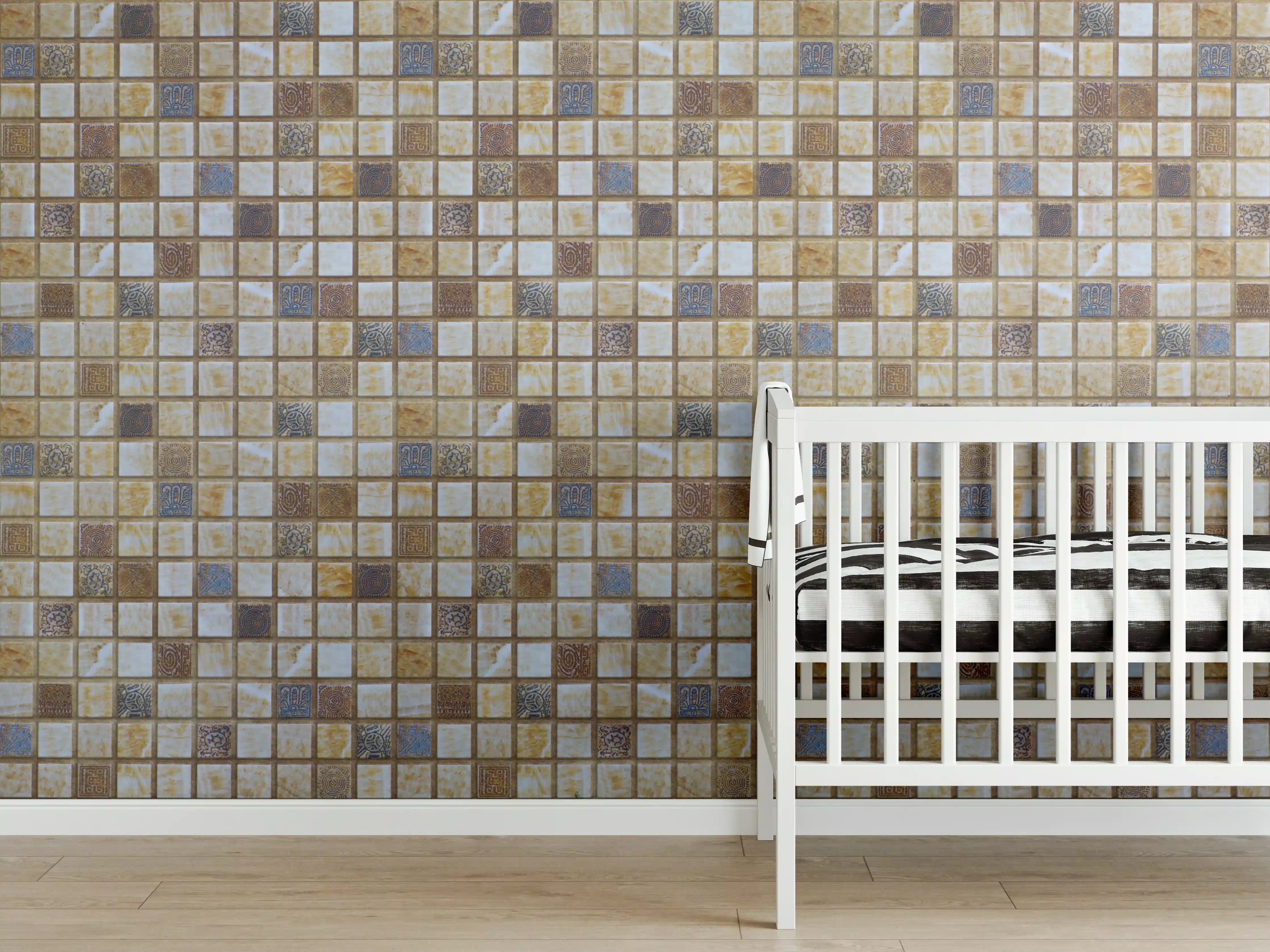 Babyzimmer Wandgestaltung - Bunt Mosaik Fliesen Design