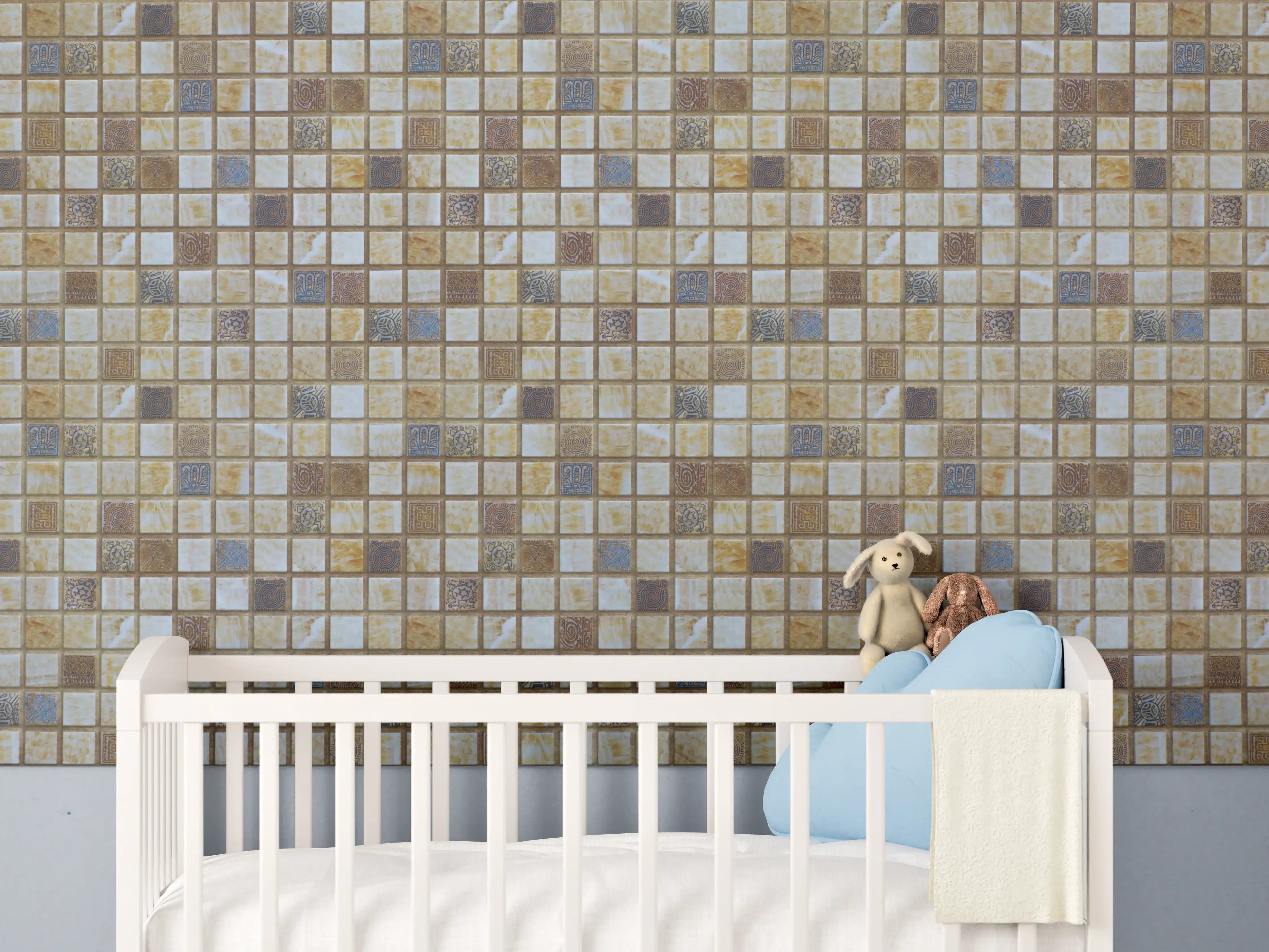 Babyzimmer Wandgestaltung - Bunt Mosaik Fliesen Design