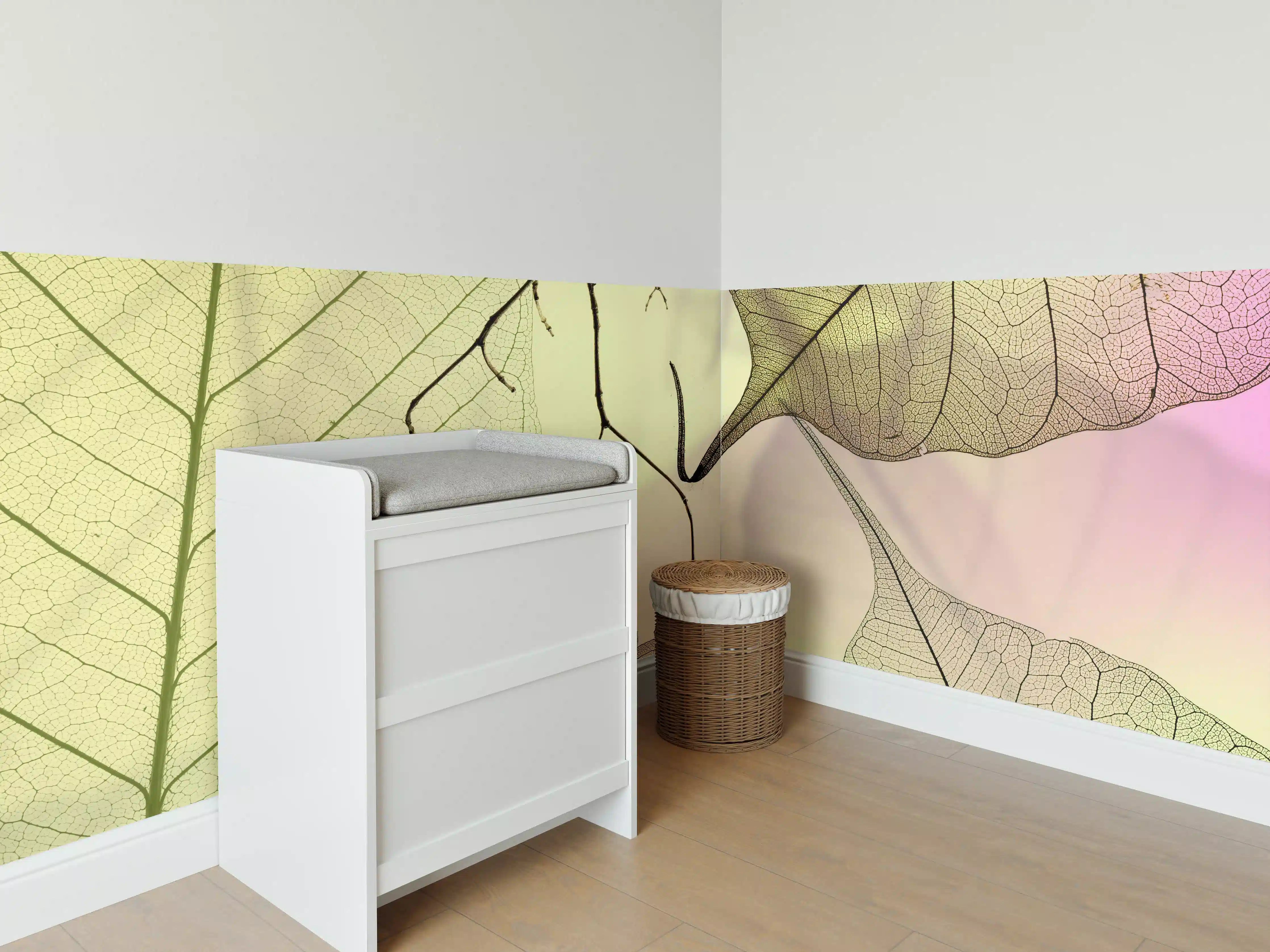 Babyzimmer Wandgestaltung - Bunt Veinige Blatttextur Makro