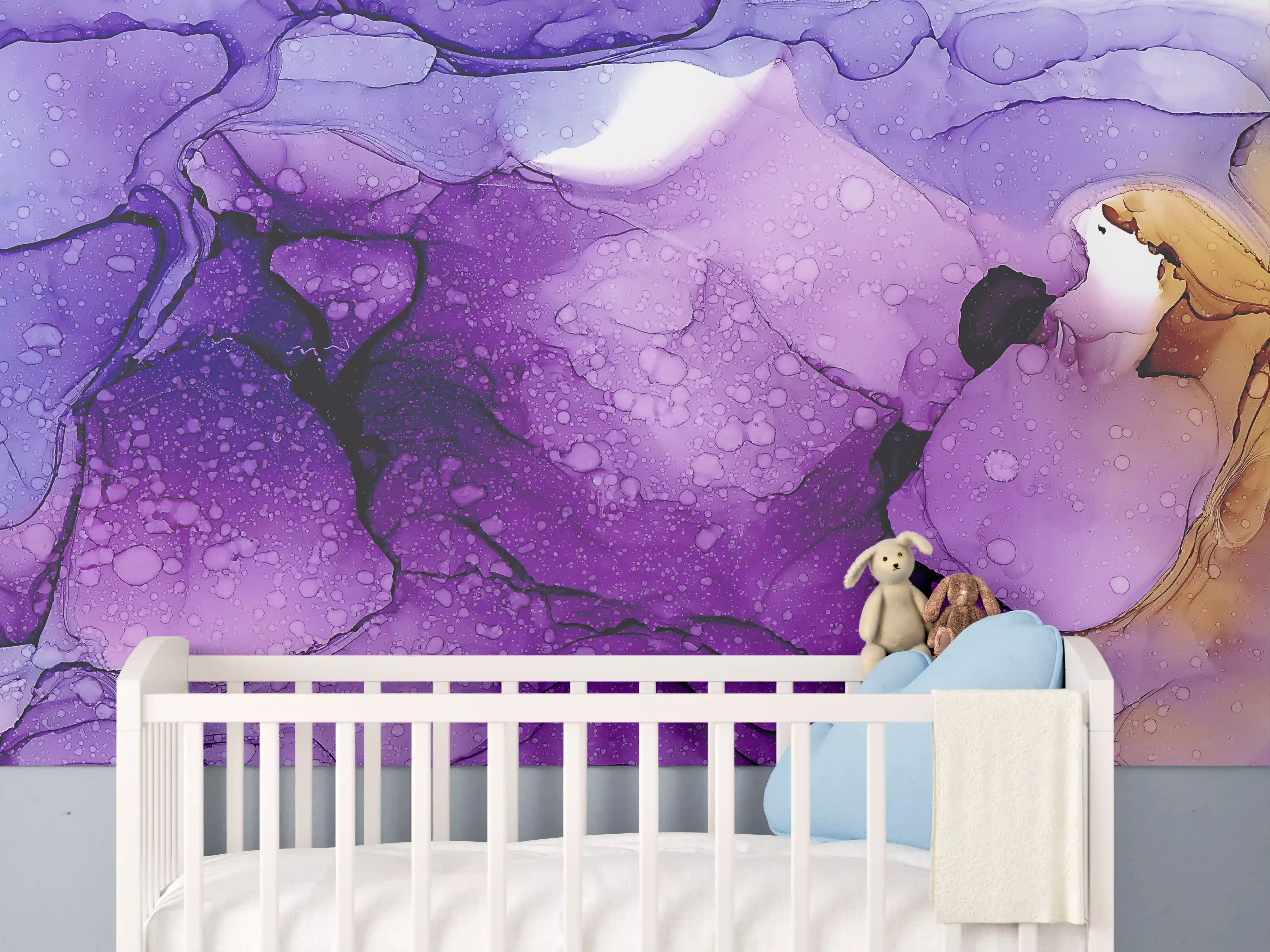 Babyzimmer Wandgestaltung - Bunte Aquarellfarben Bliss