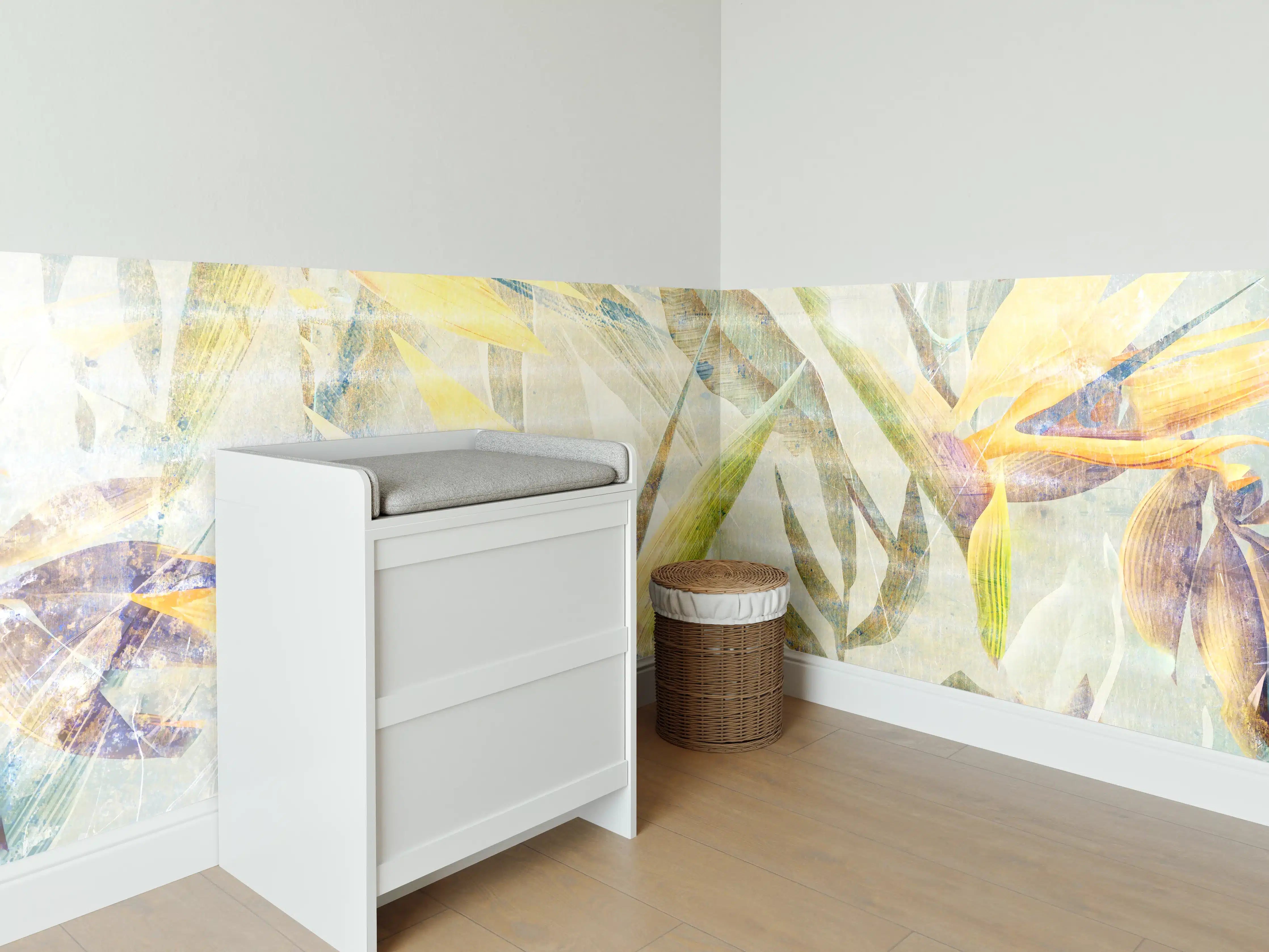 Babyzimmer Wandgestaltung - Bunte Blumen - Portait