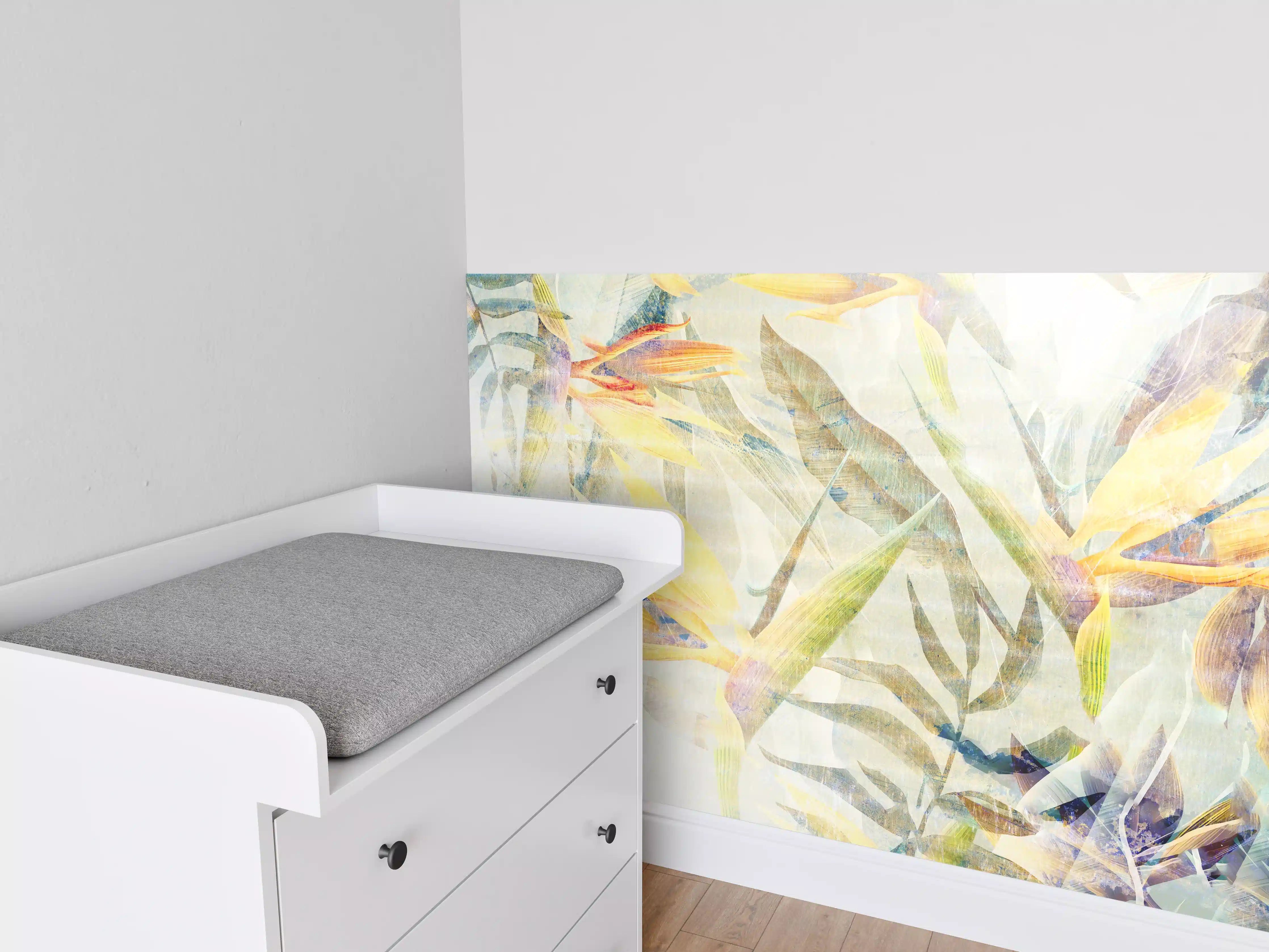 Babyzimmer Wandgestaltung - Bunte Blumen - Portait