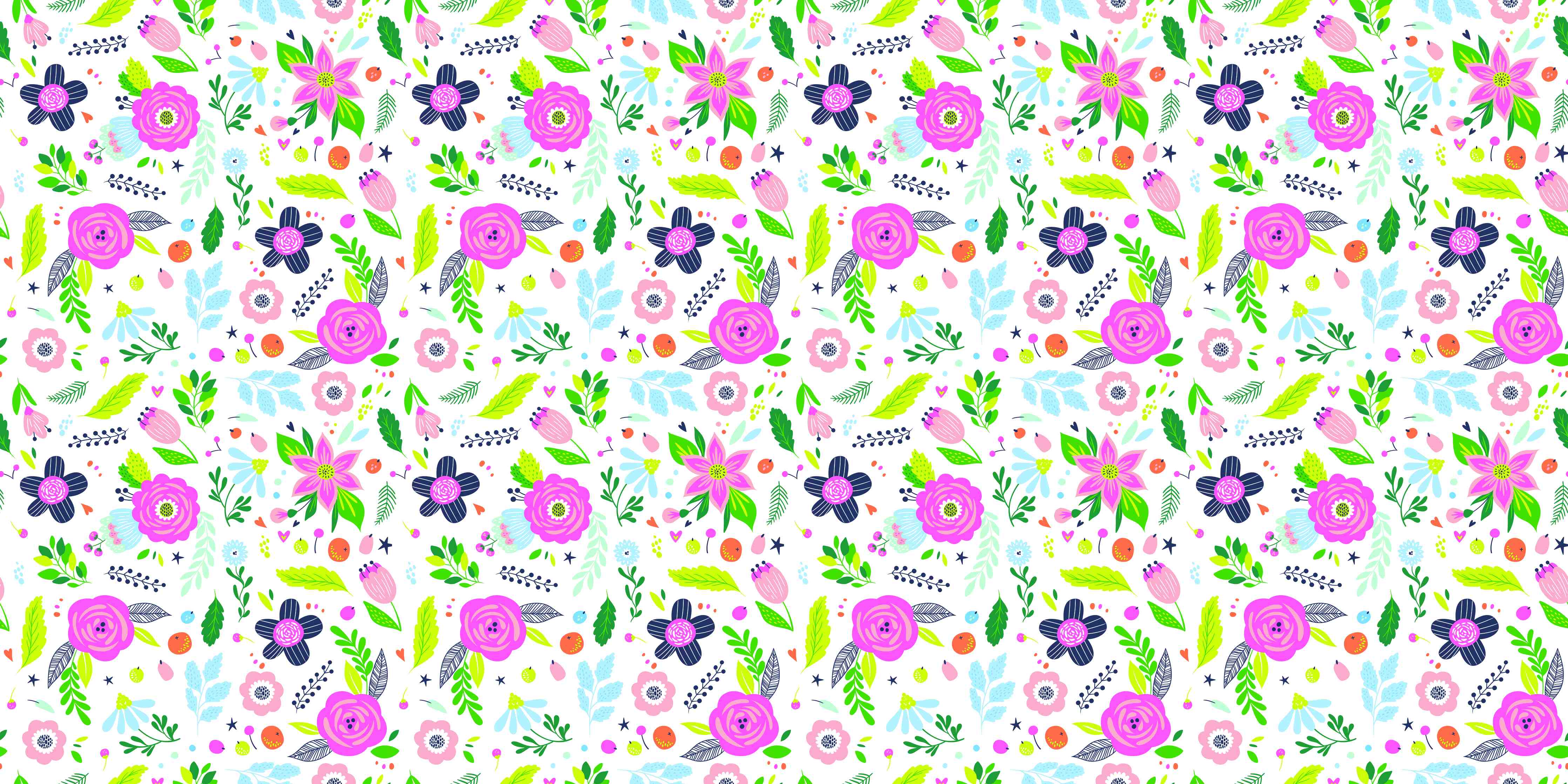 Babyzimmer Wandgestaltung-Bunte Blumen mit Pink- und Lilatönen