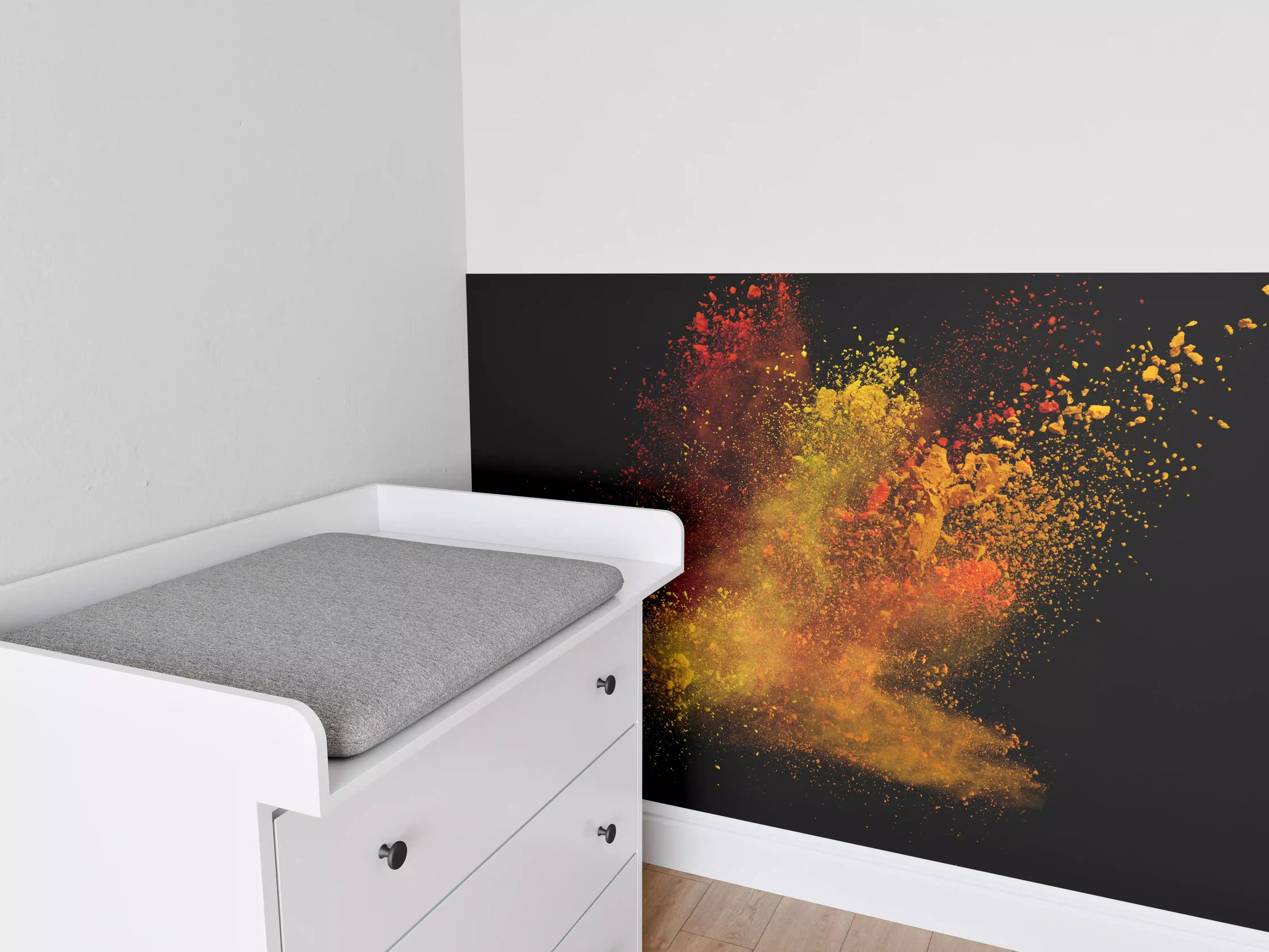 Babyzimmer Wandgestaltung - Bunte Farbexplosion