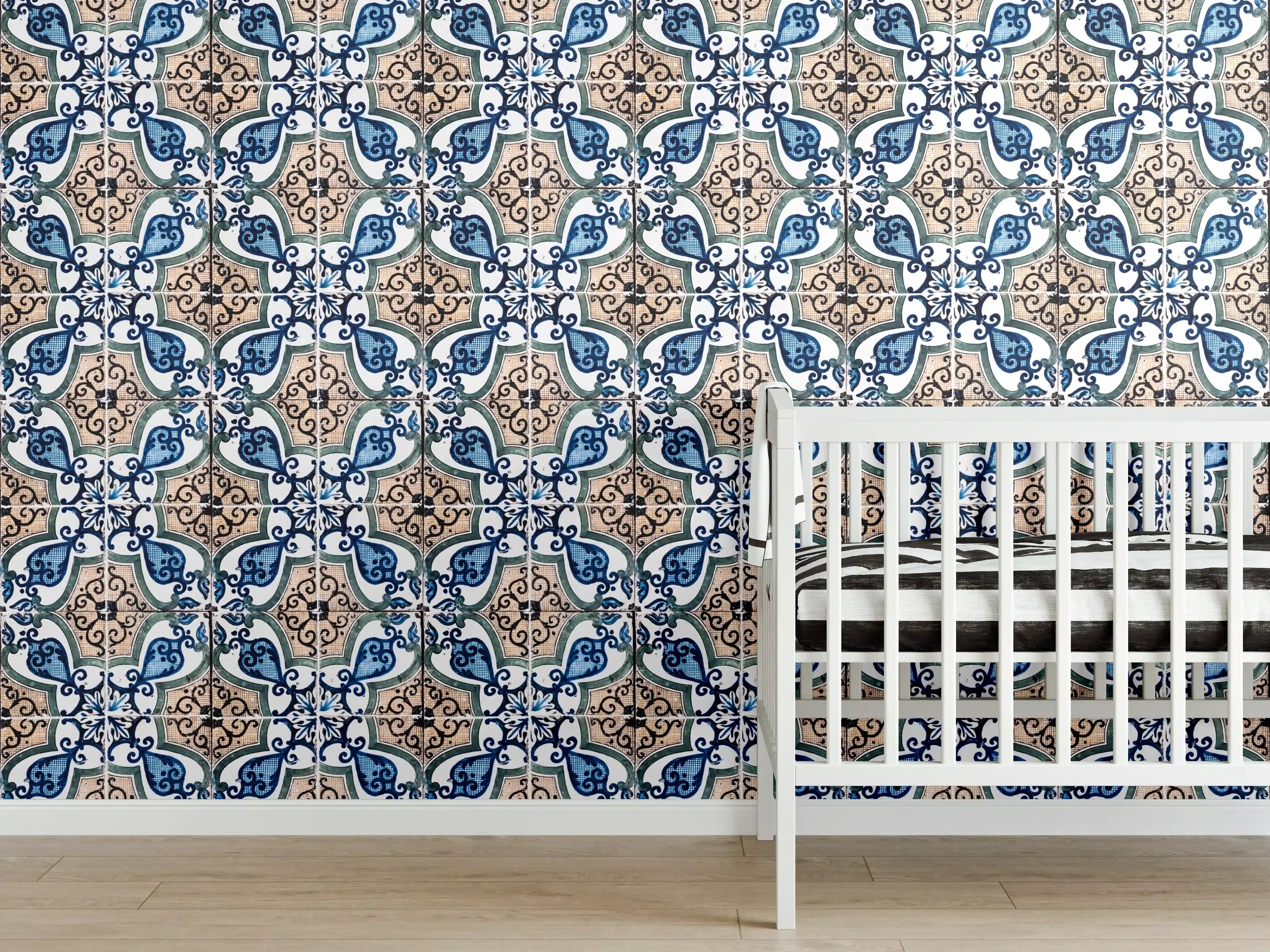 Babyzimmer Wandgestaltung - Bunte Fliesenmuster mit orientalischem Design