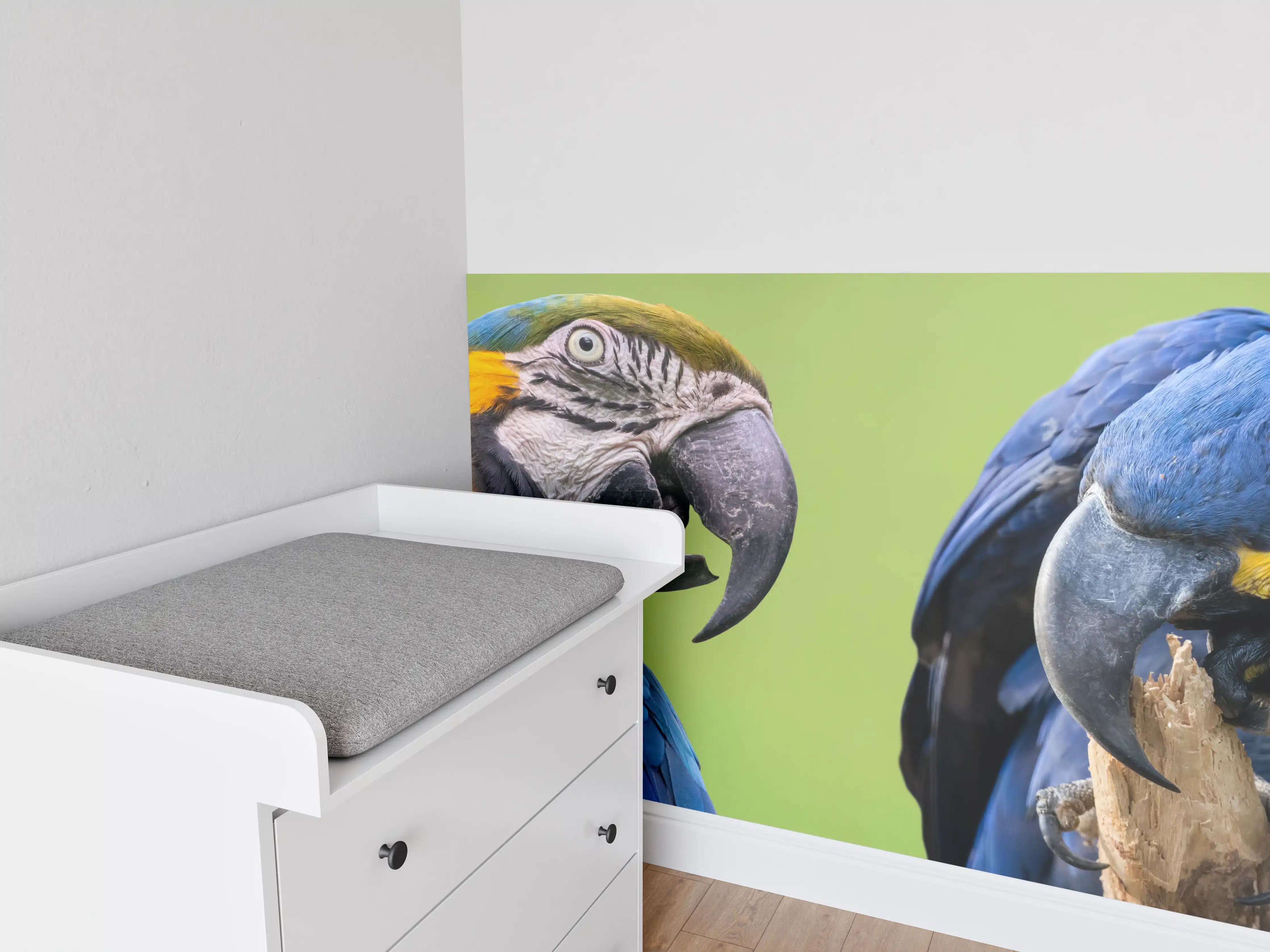 Babyzimmer Wandgestaltung - Bunte Gruppe von Aras