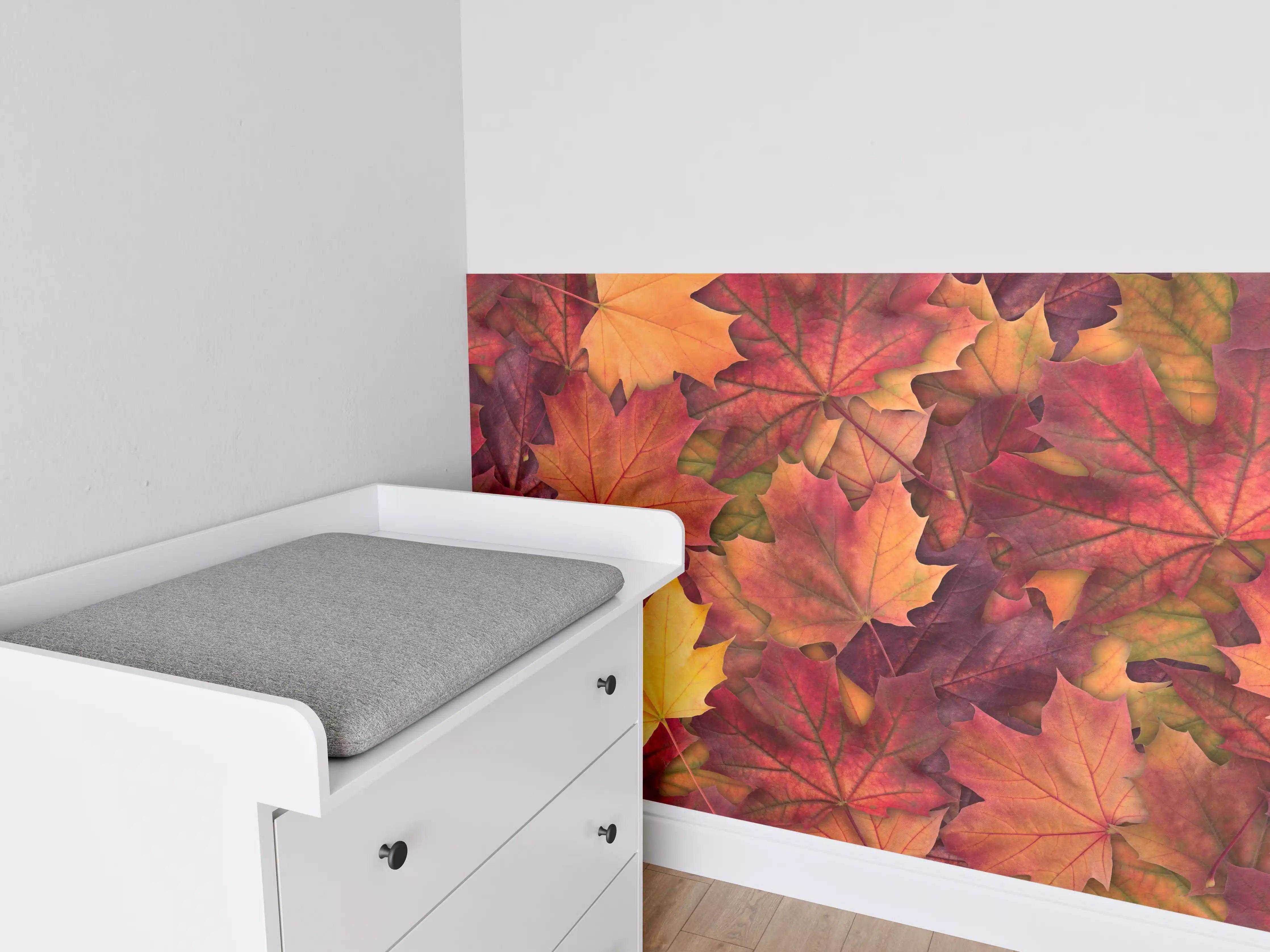Babyzimmer Wandgestaltung - Bunte Herbst Ahornbaum Blätter