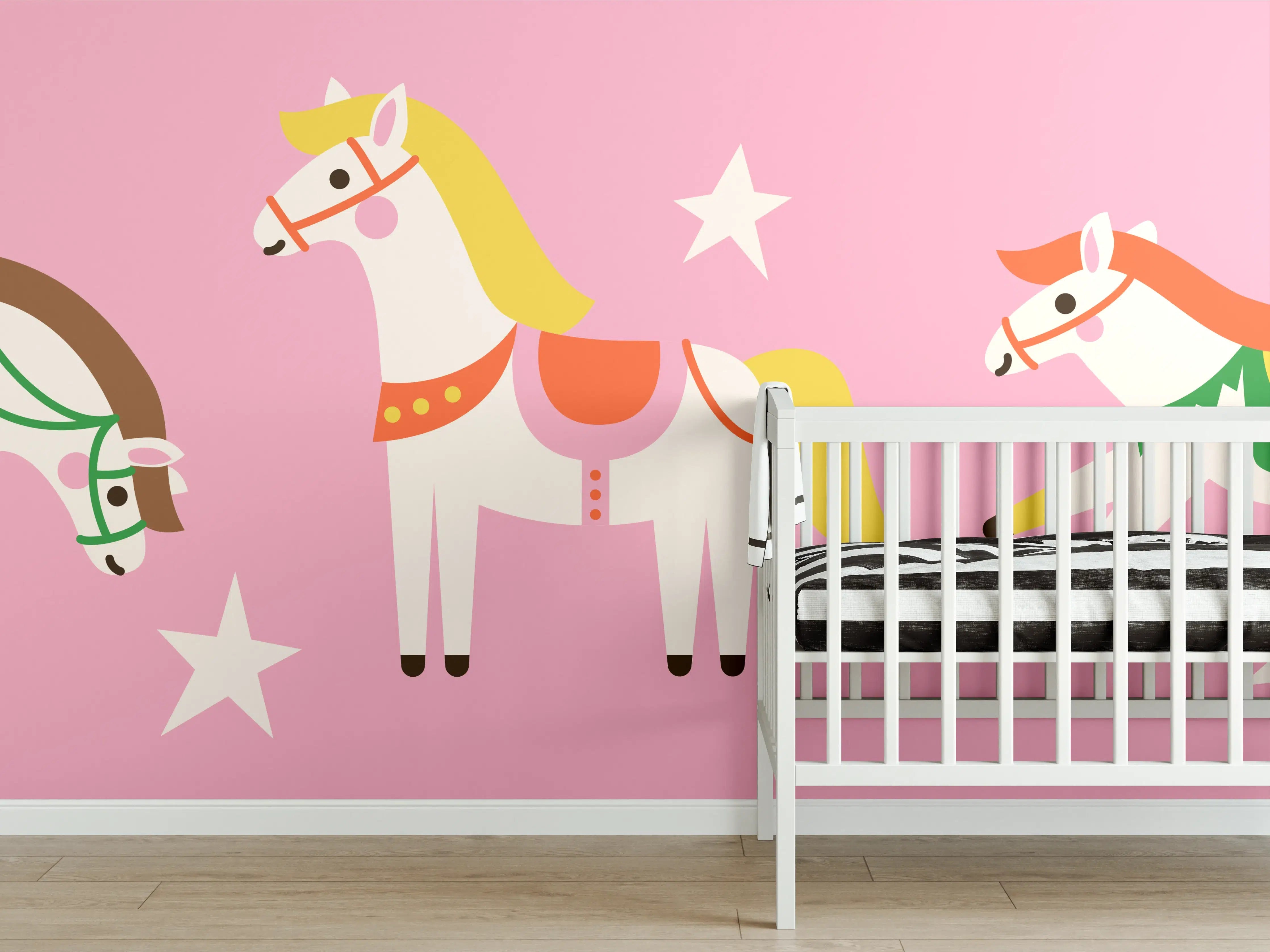 Babyzimmer Wandgestaltung - Bunte Hölzerne Piratenbären