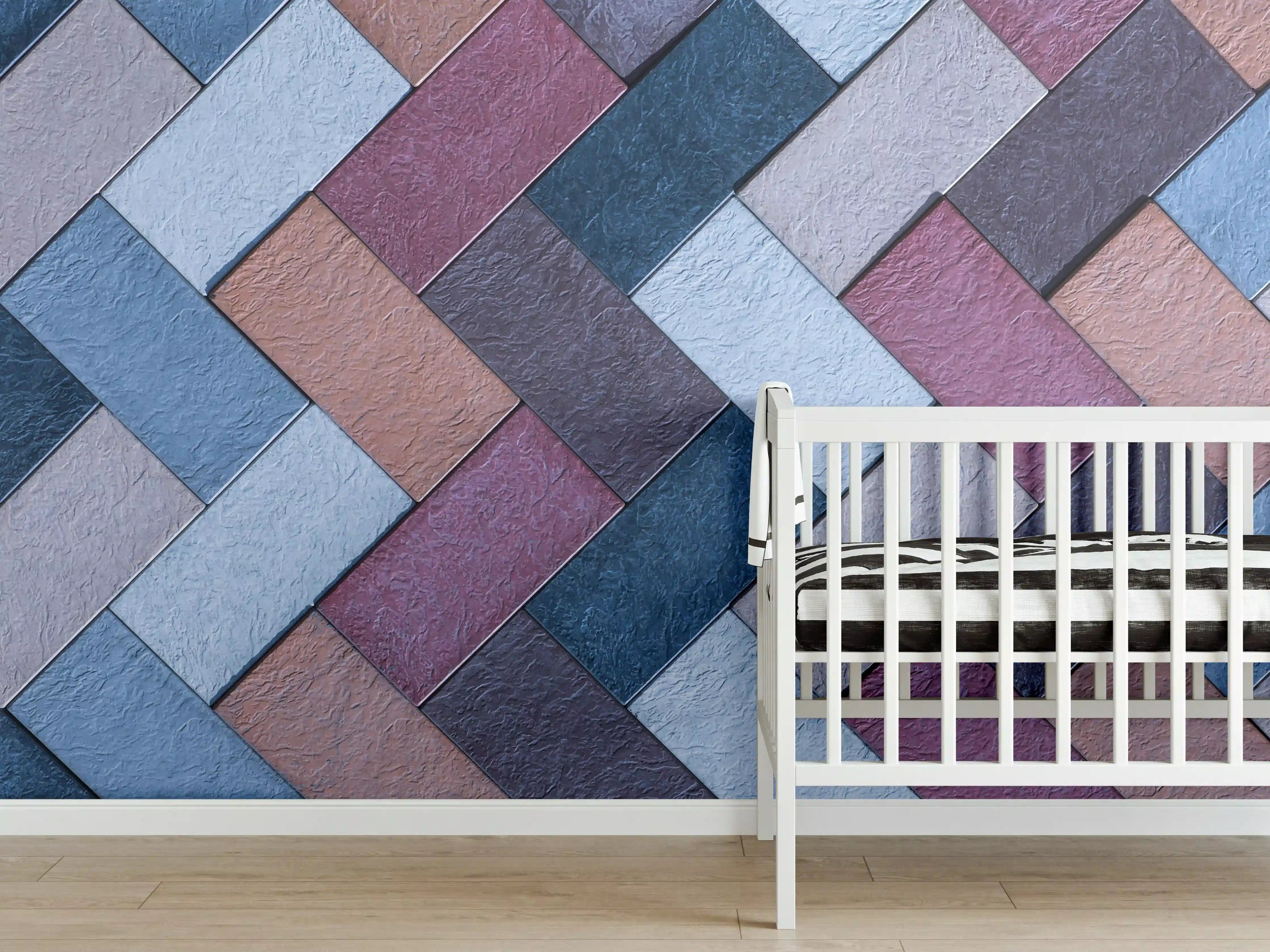 Babyzimmer Wandgestaltung - Bunte Leder Textur Maserung