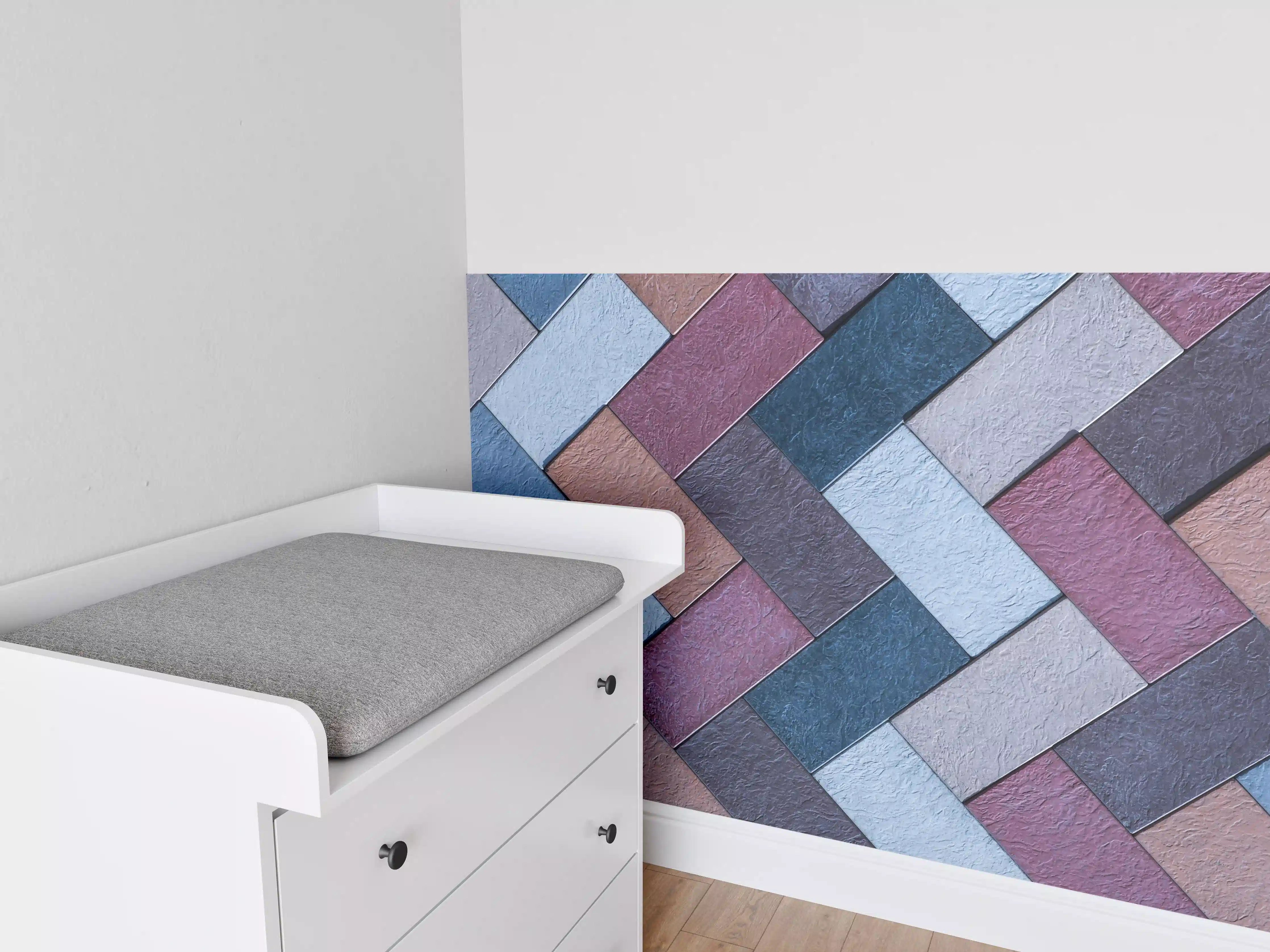Babyzimmer Wandgestaltung - Bunte Leder Textur Maserung