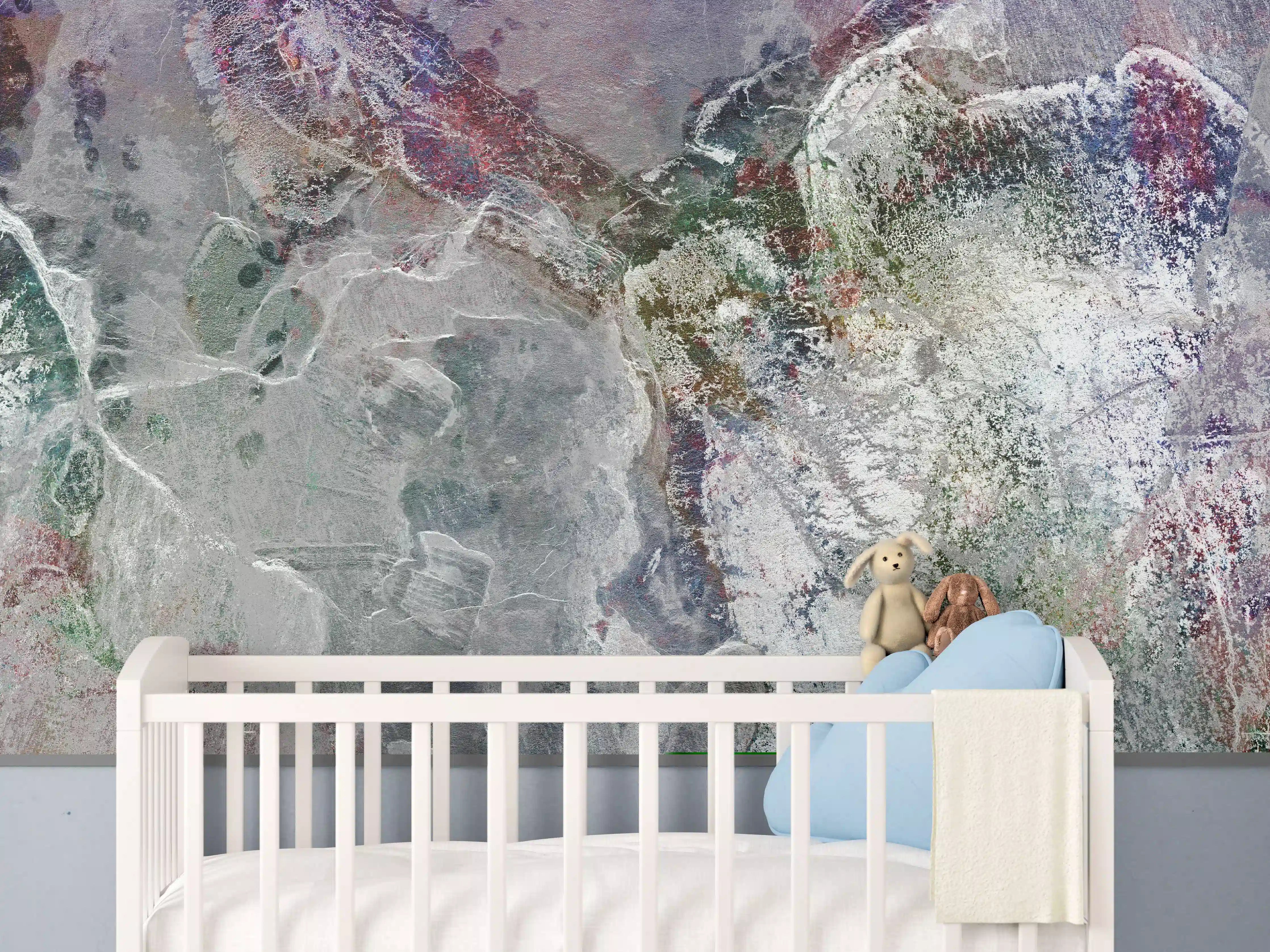 Babyzimmer Wandgestaltung - Bunte natürliche Marmortextur