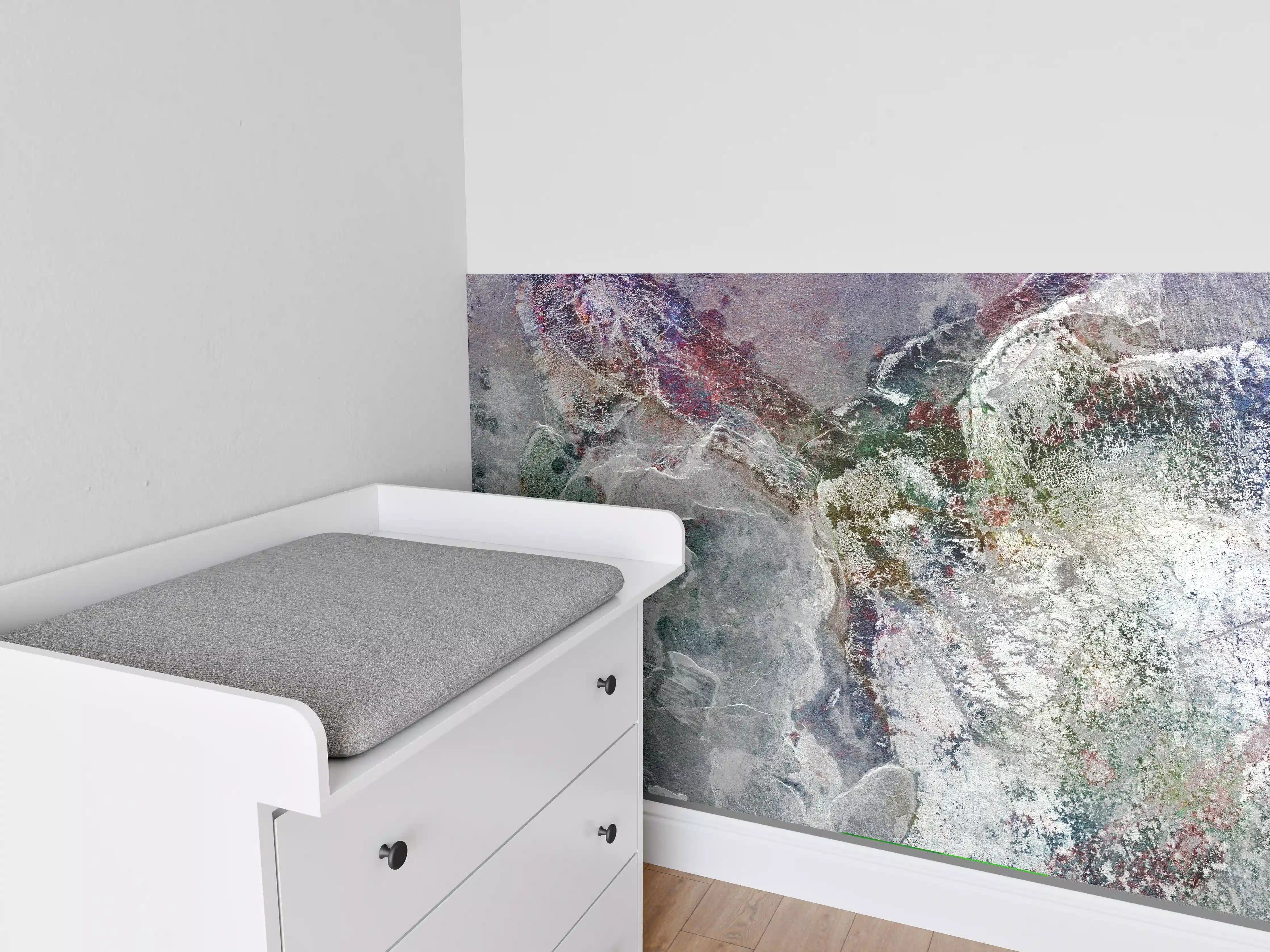 Babyzimmer Wandgestaltung - Bunte natürliche Marmortextur