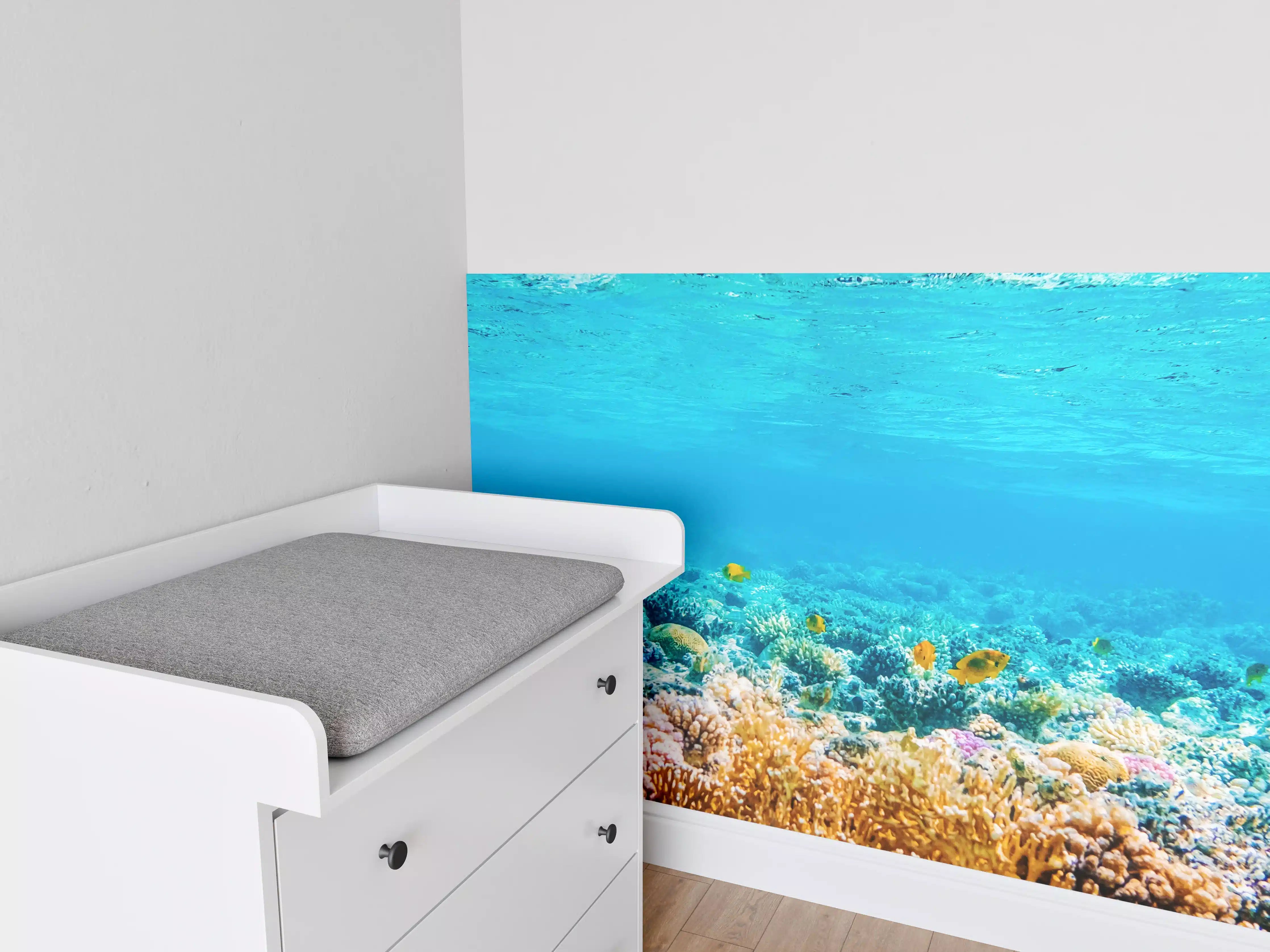 Babyzimmer Wandgestaltung - Bunter Korallenriff unter Wasser