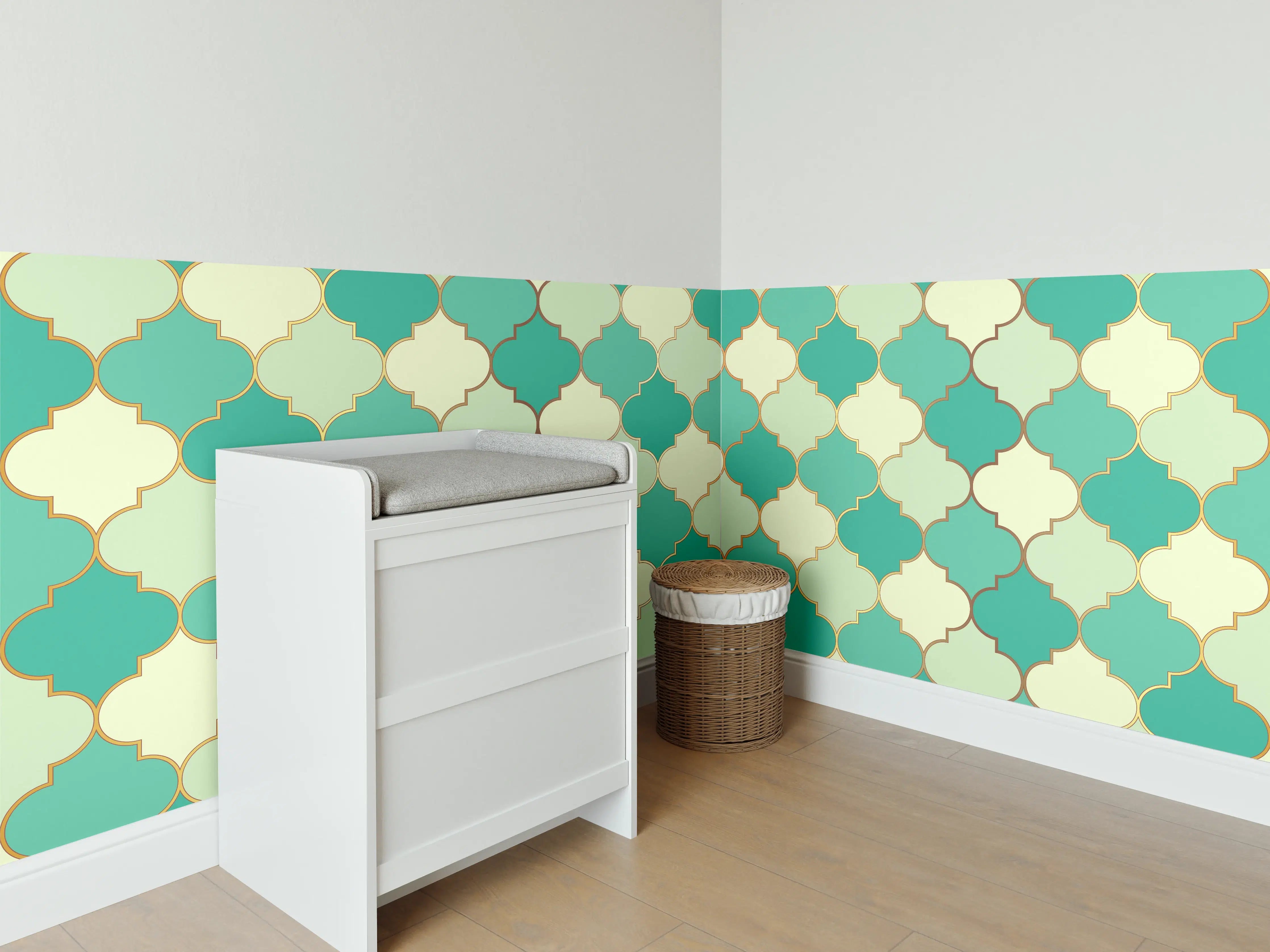 Babyzimmer Wandgestaltung - Bunter Marokkanischer Musterbezug