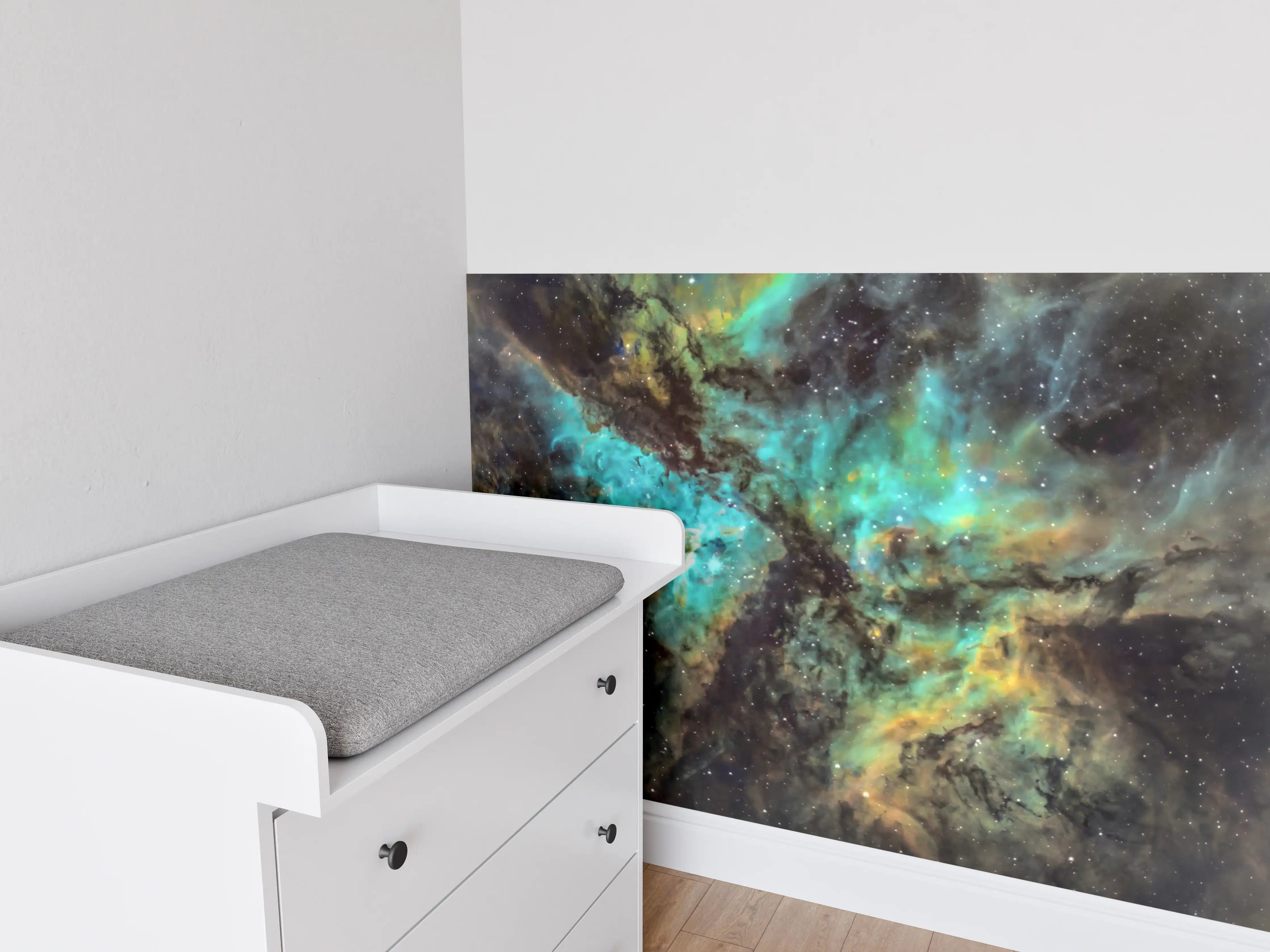 Babyzimmer Wandgestaltung - Bunter Sternenhimmel