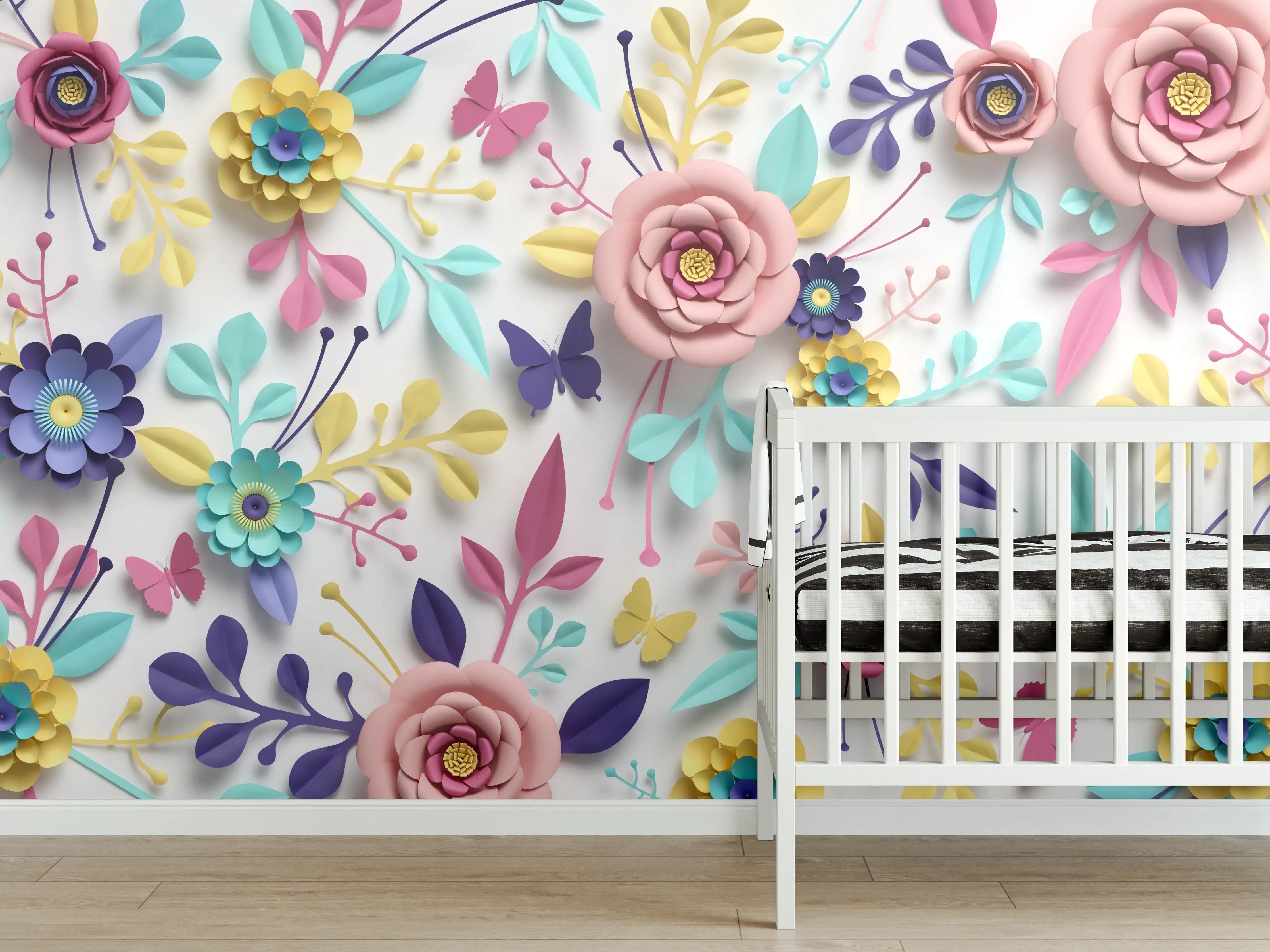 Babyzimmer Wandgestaltung - Buntes Design - Textur