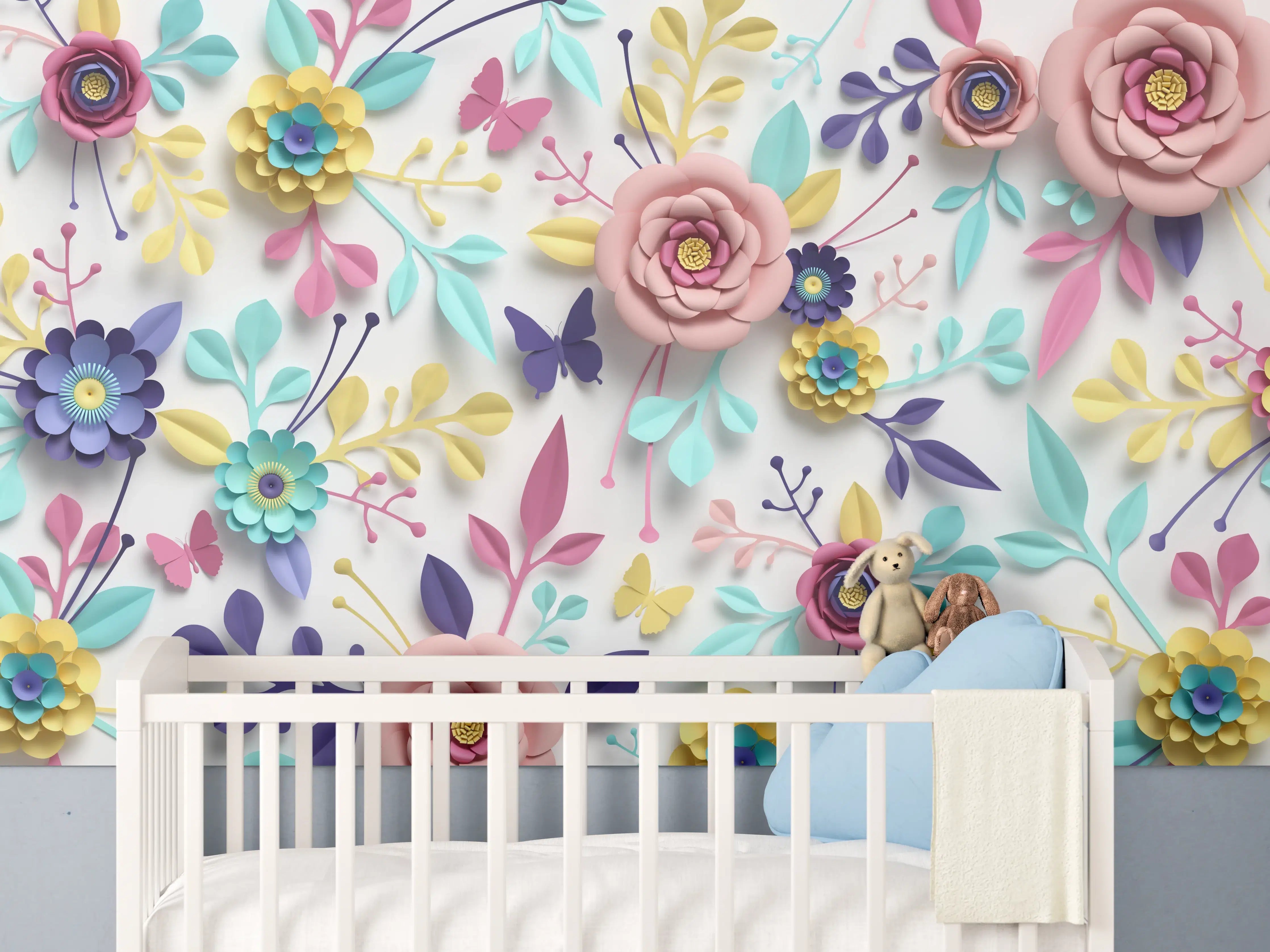 Babyzimmer Wandgestaltung - Buntes Design - Textur