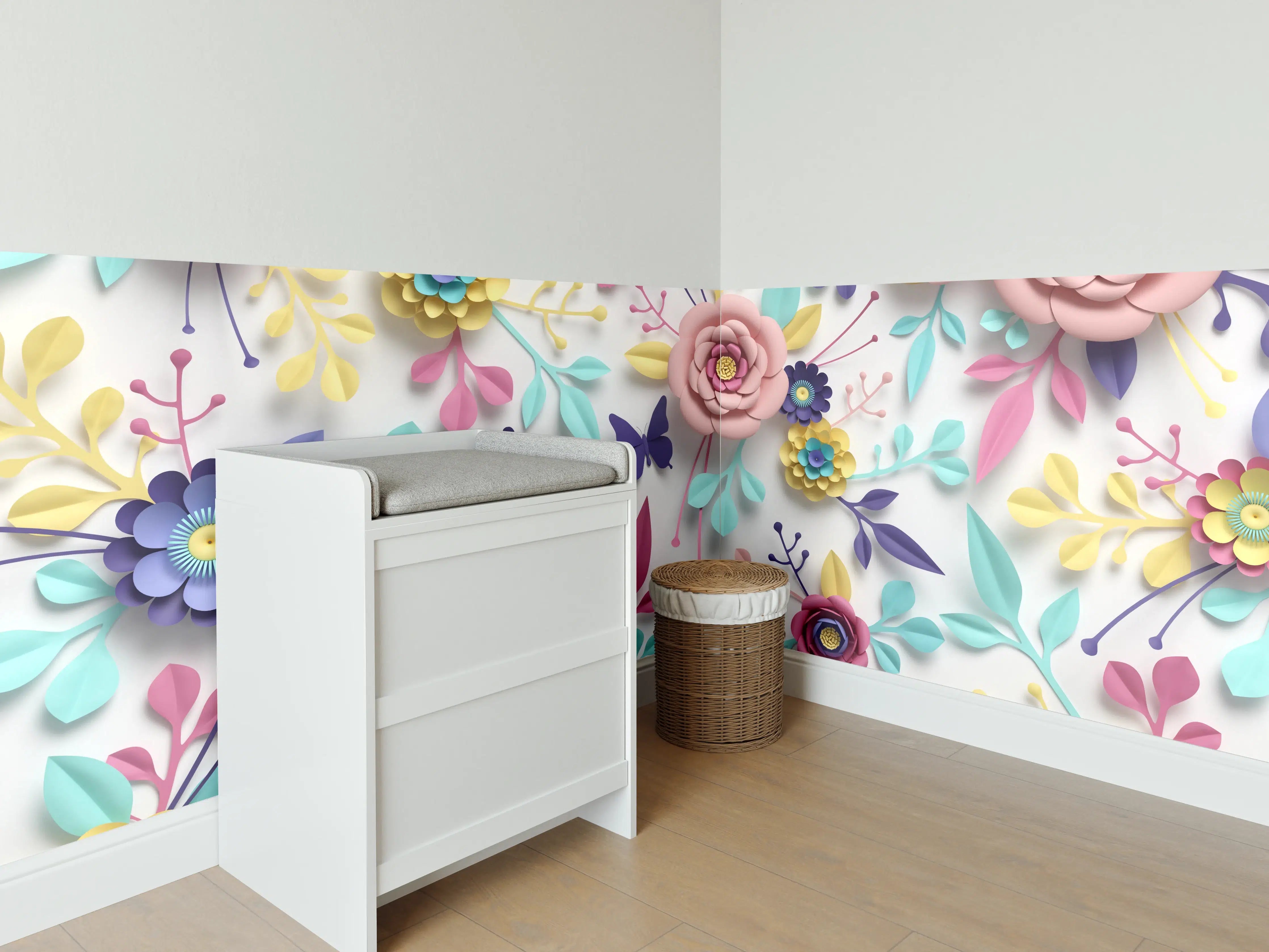 Babyzimmer Wandgestaltung - Buntes Design - Textur