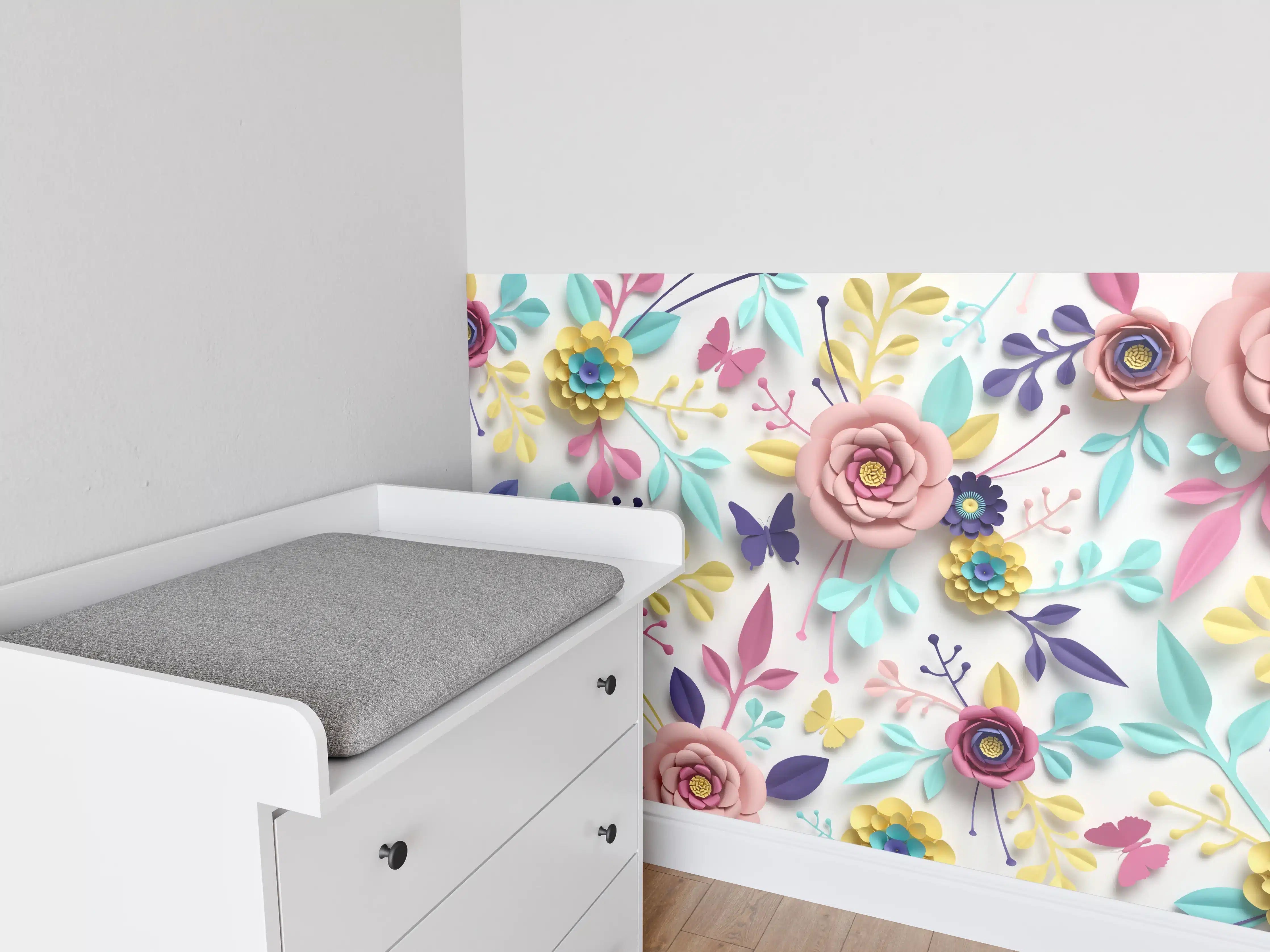 Babyzimmer Wandgestaltung - Buntes Design - Textur