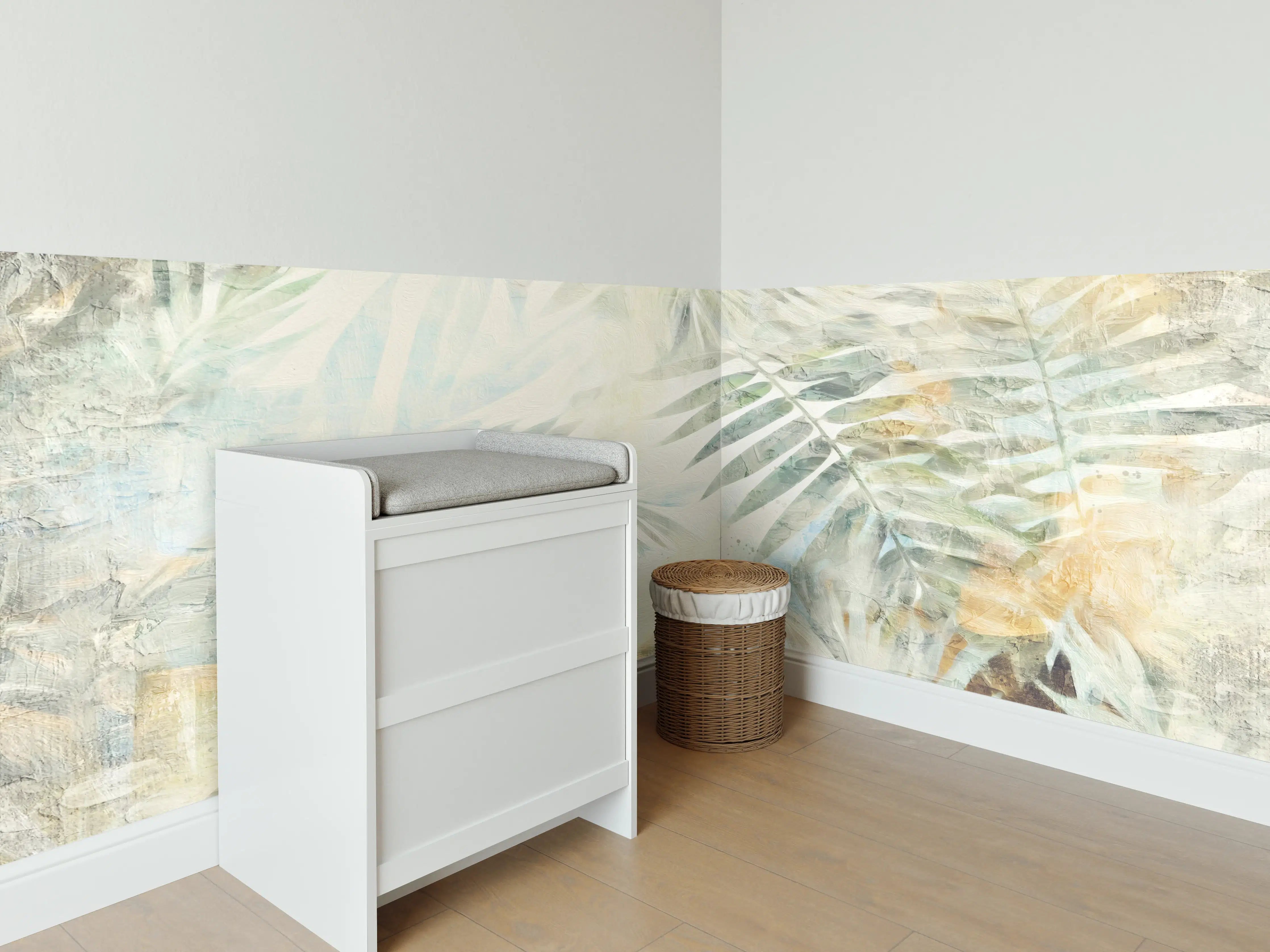 Babyzimmer Wandgestaltung - Buntes Dschungel Gemälde