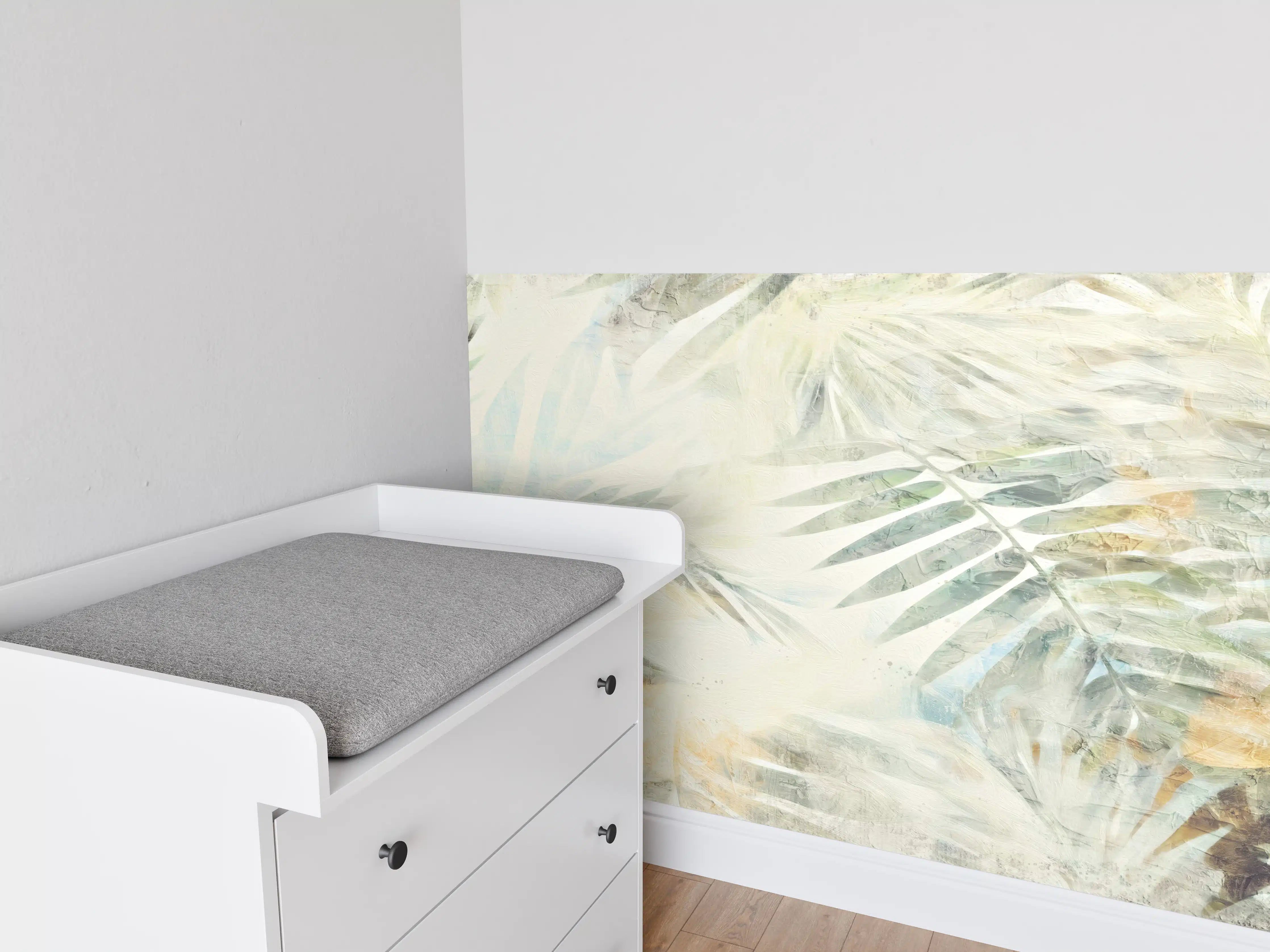 Babyzimmer Wandgestaltung - Buntes Dschungel Gemälde