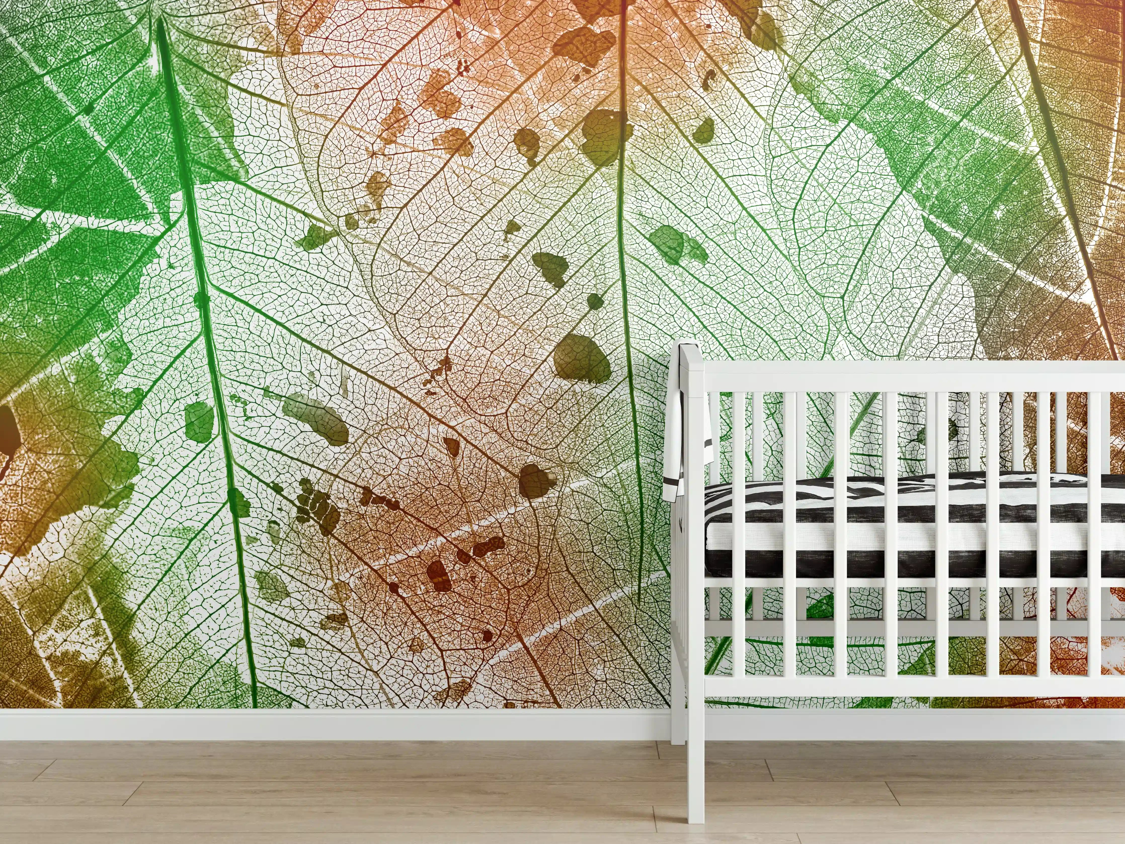 Babyzimmer Wandgestaltung - Buntes Laub Texturen Bild
