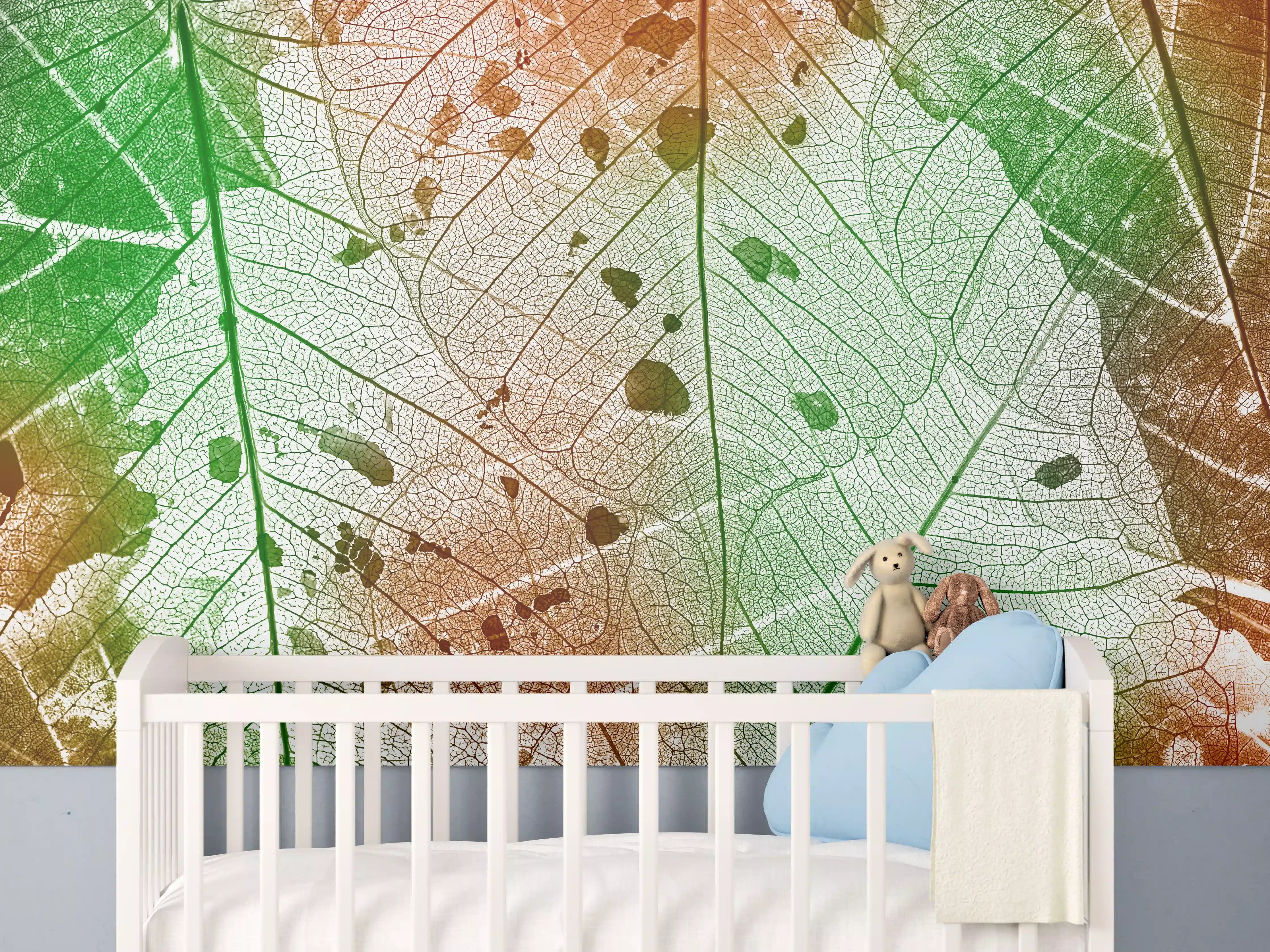 Babyzimmer Wandgestaltung - Buntes Laub Texturen Bild