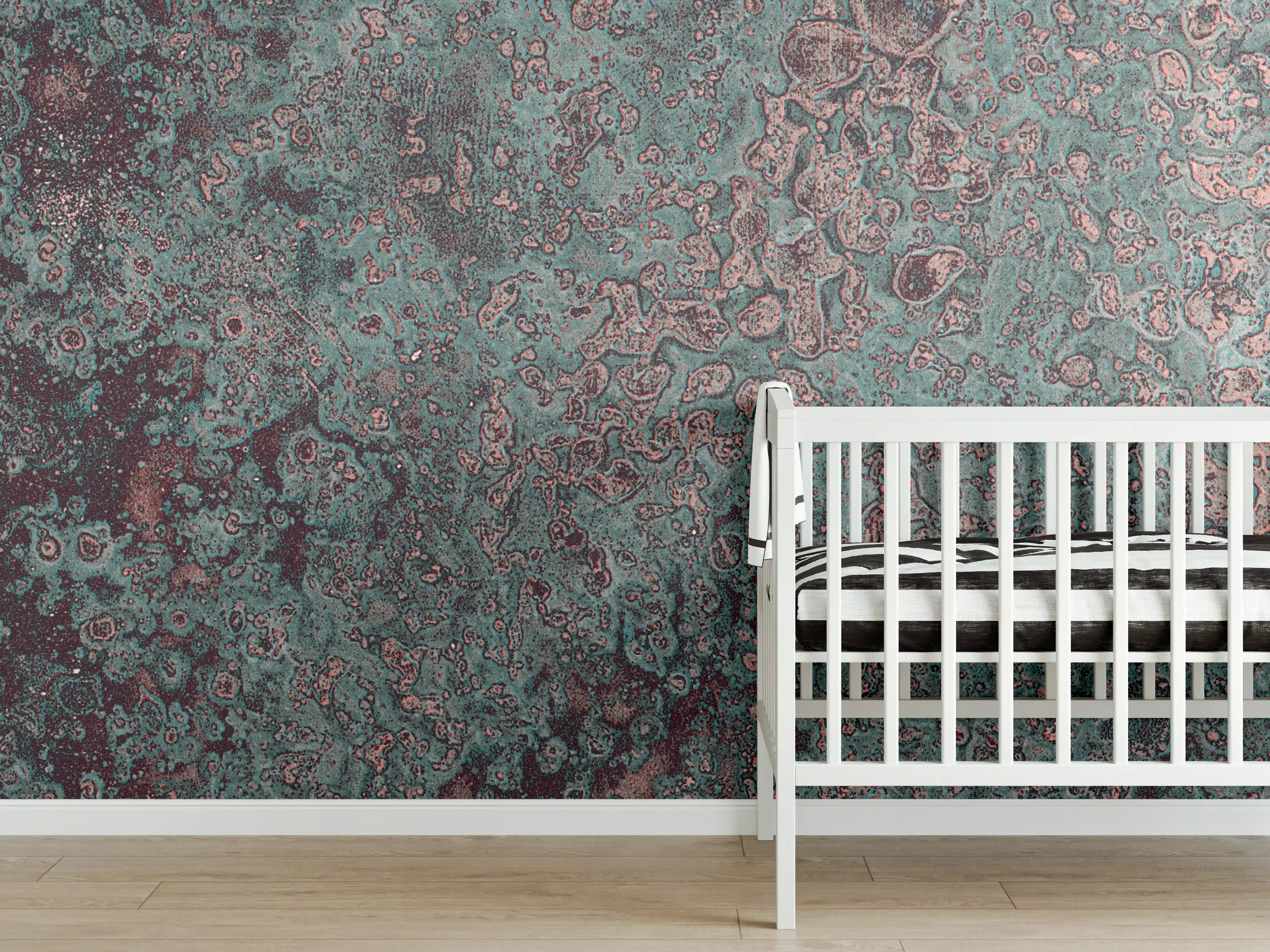 Babyzimmer Wandgestaltung - Buntes Marmor-Textur Design