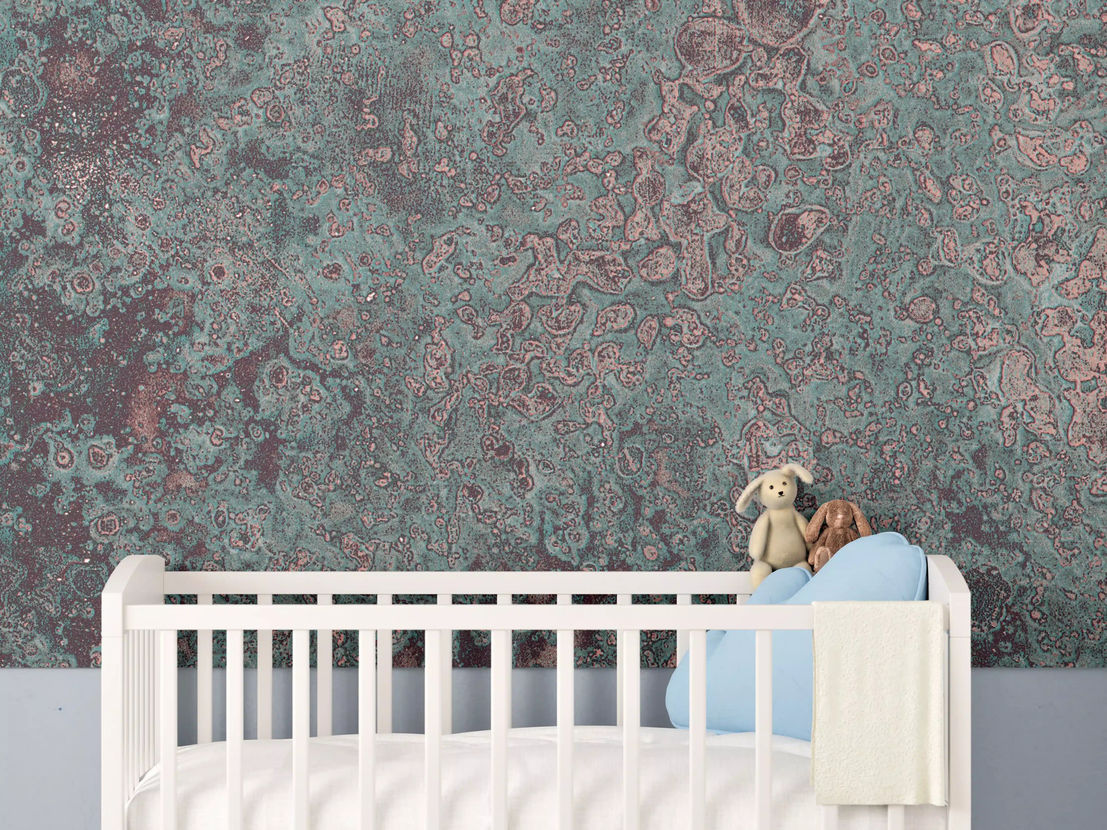 Babyzimmer Wandgestaltung - Buntes Marmor-Textur Design