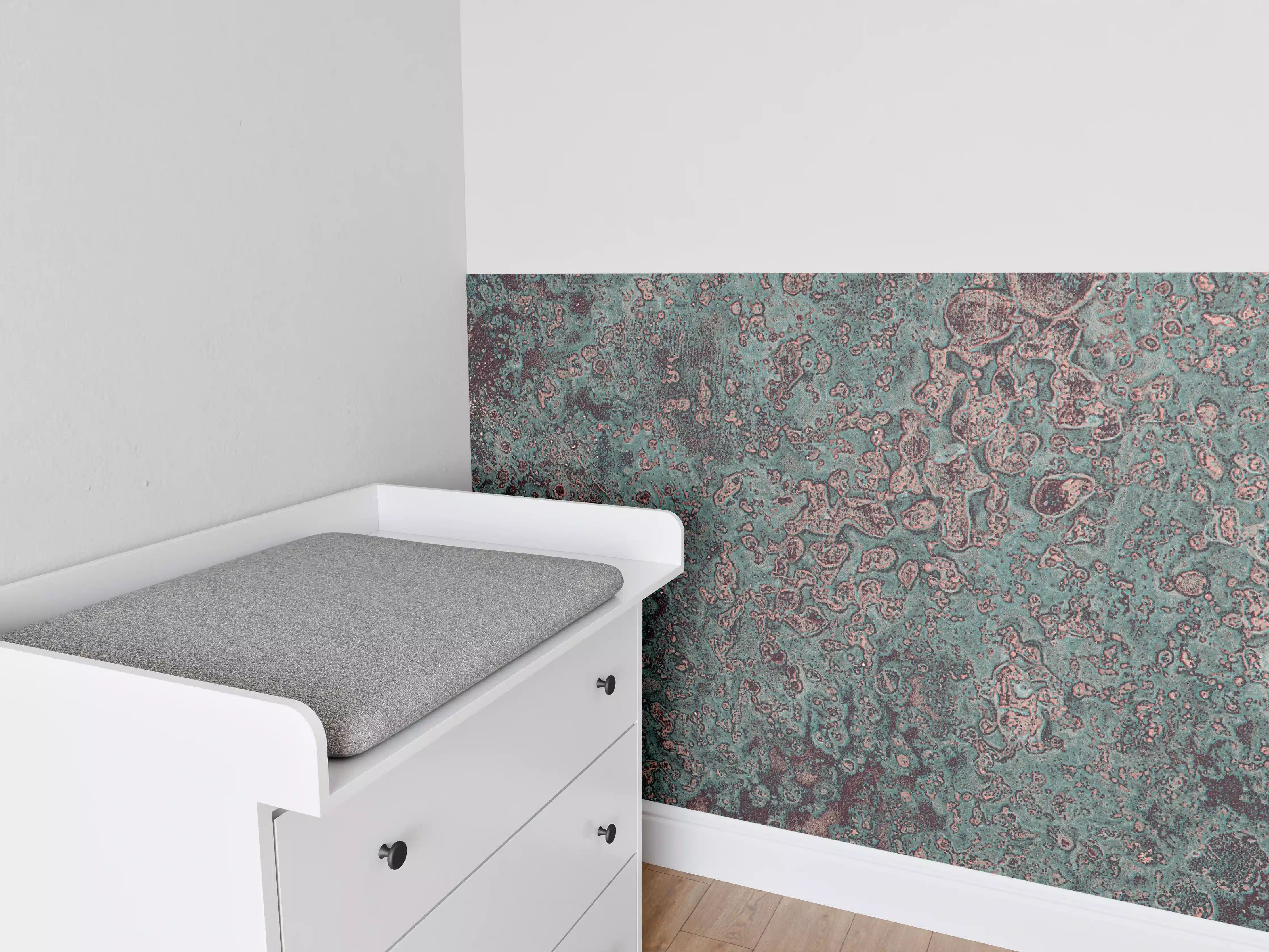 Babyzimmer Wandgestaltung - Buntes Marmor-Textur Design