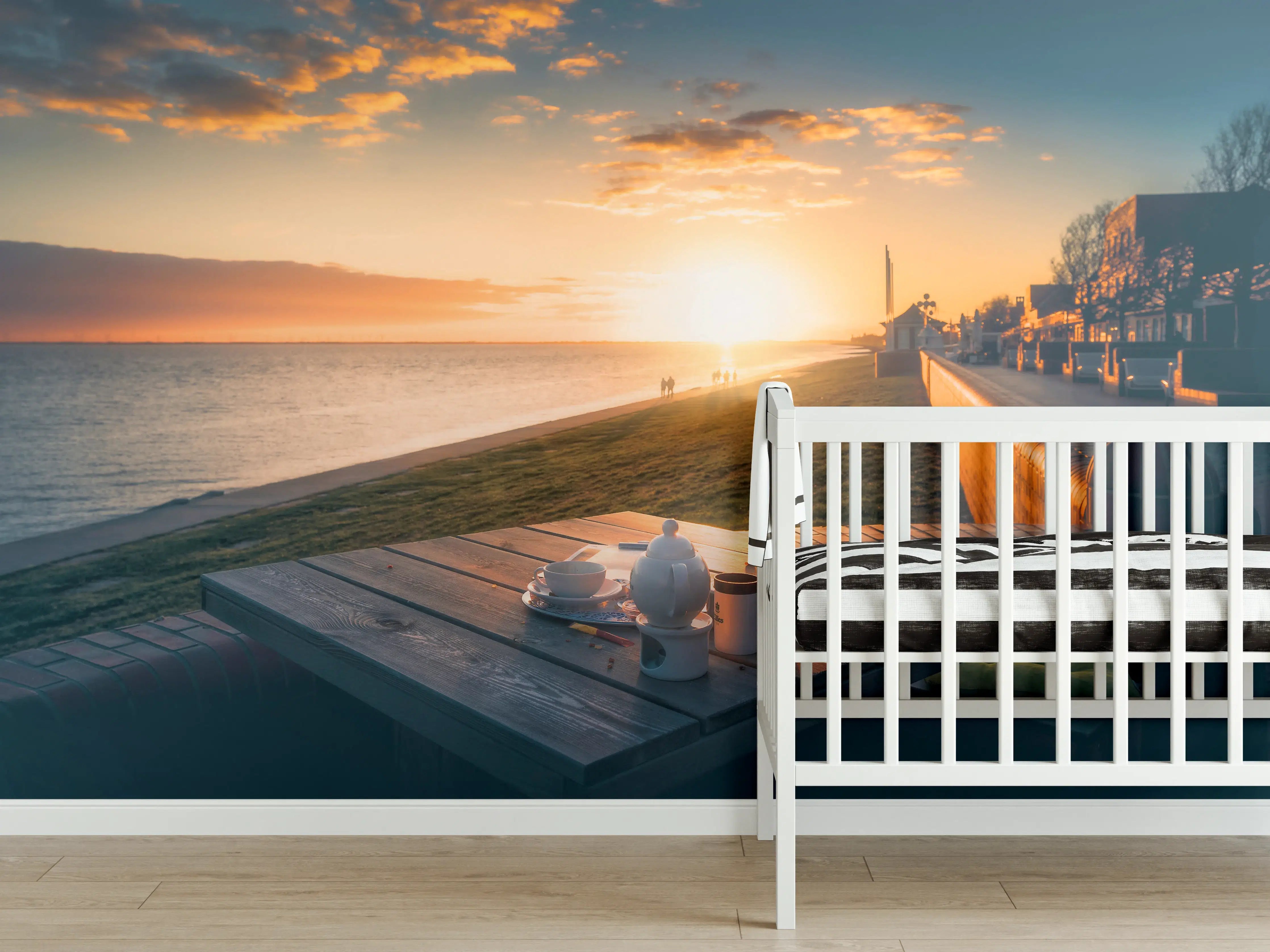 Babyzimmer Wandgestaltung - Cafe am sonnigen Südstrand - Wilhelmshaven