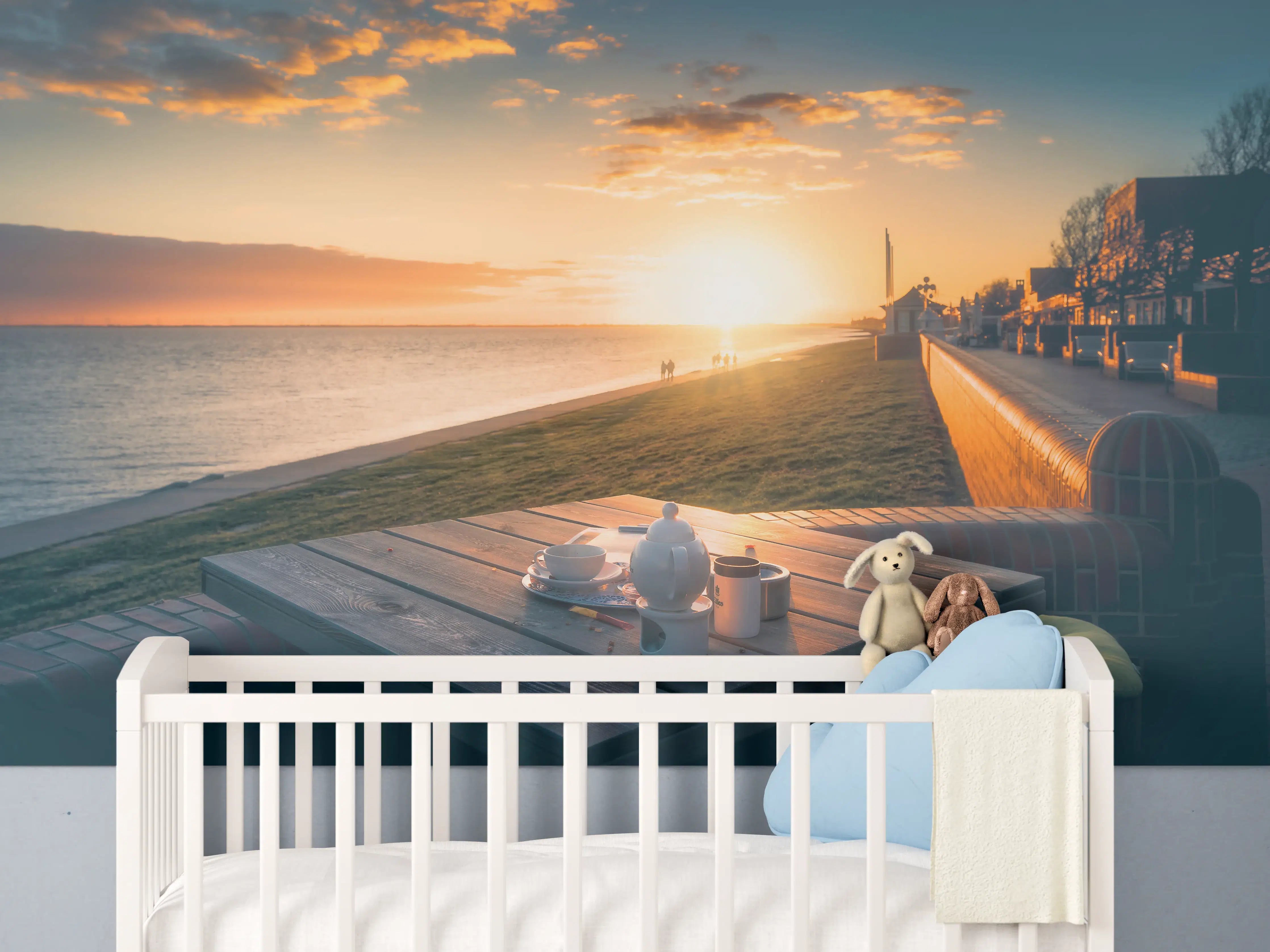 Babyzimmer Wandgestaltung - Cafe am sonnigen Südstrand - Wilhelmshaven