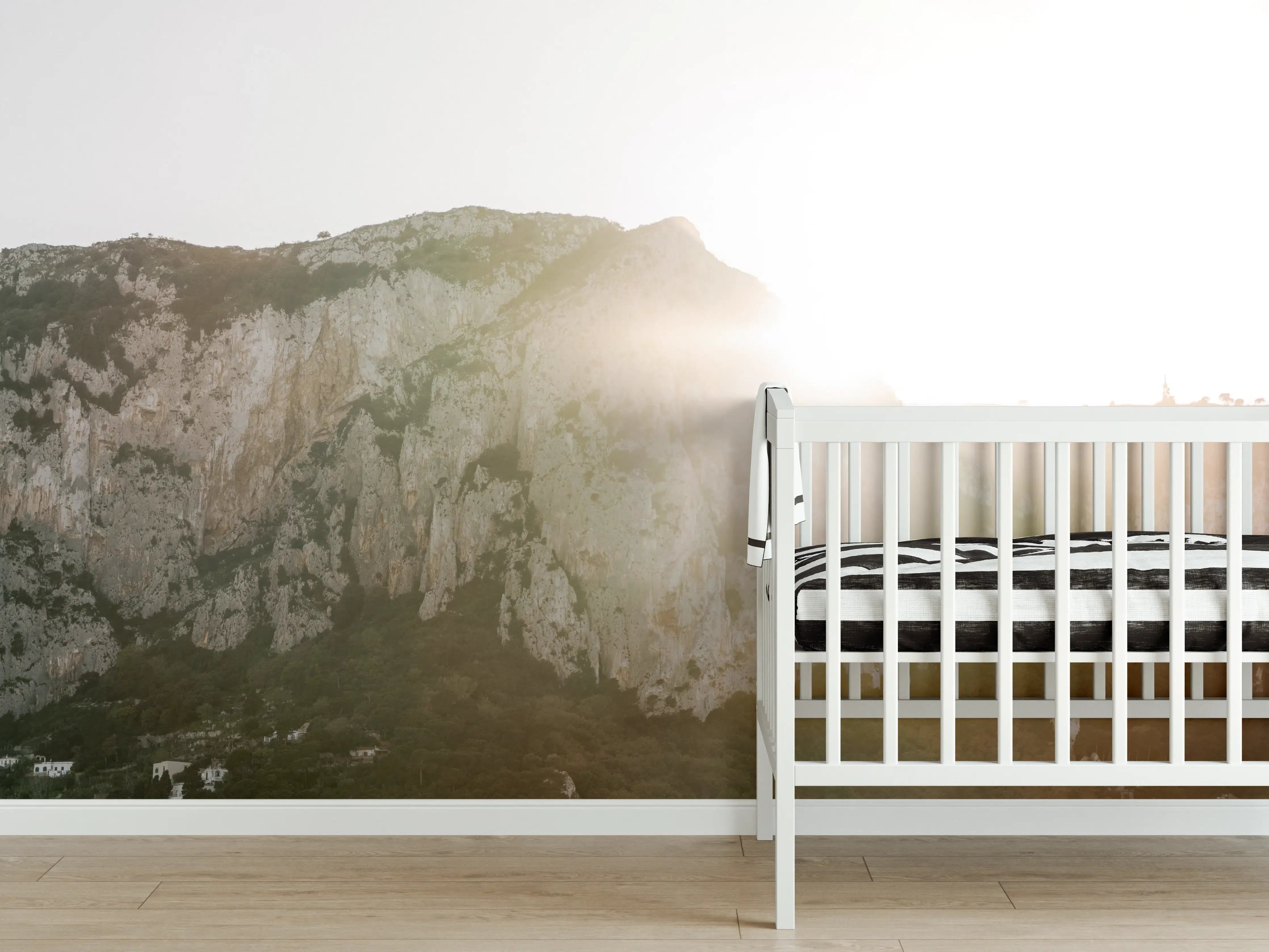 Babyzimmer Wandgestaltung - Capri Morgendämmerung Weiß