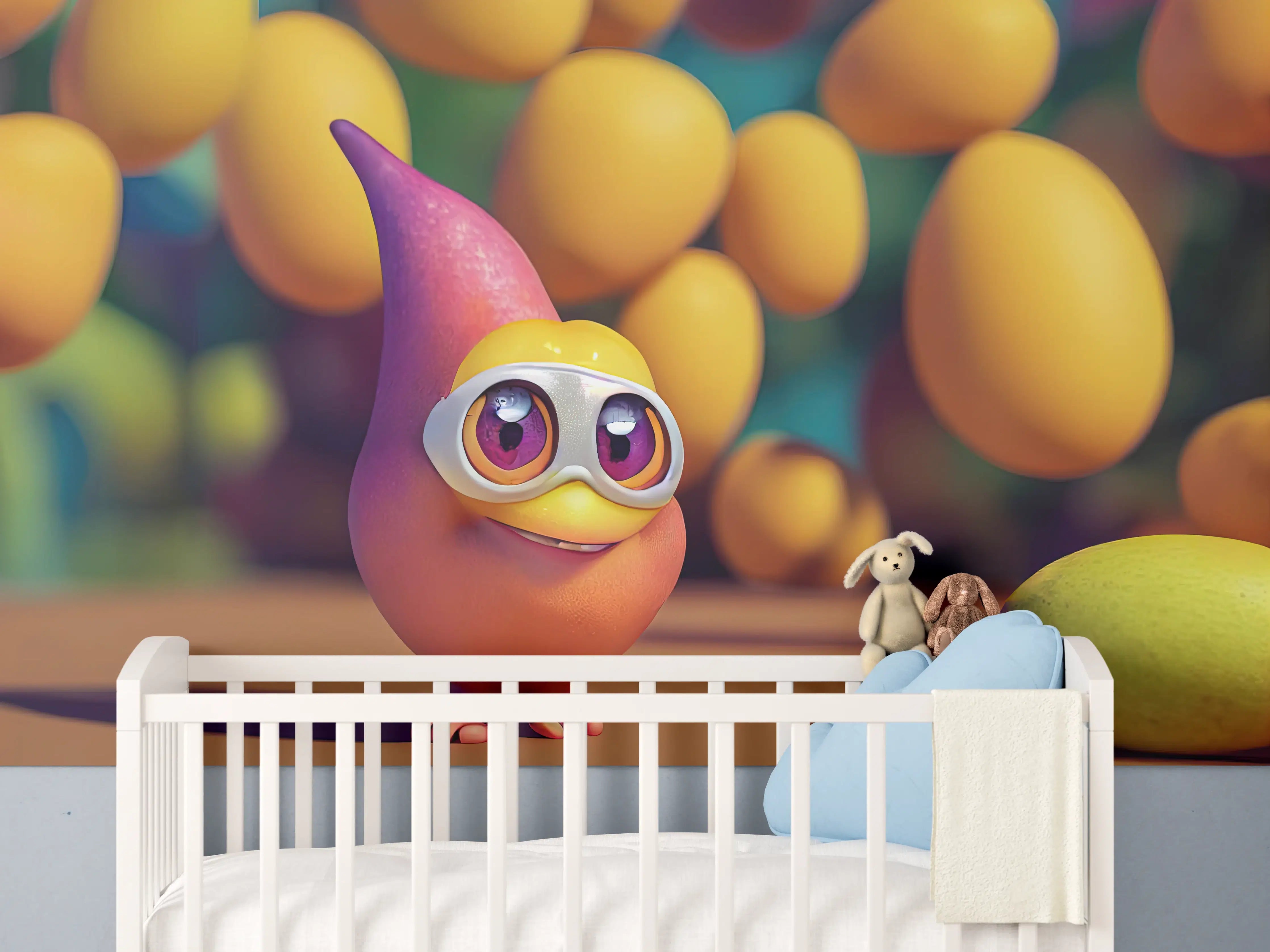 Babyzimmer Wandgestaltung - Cartoon Mangos