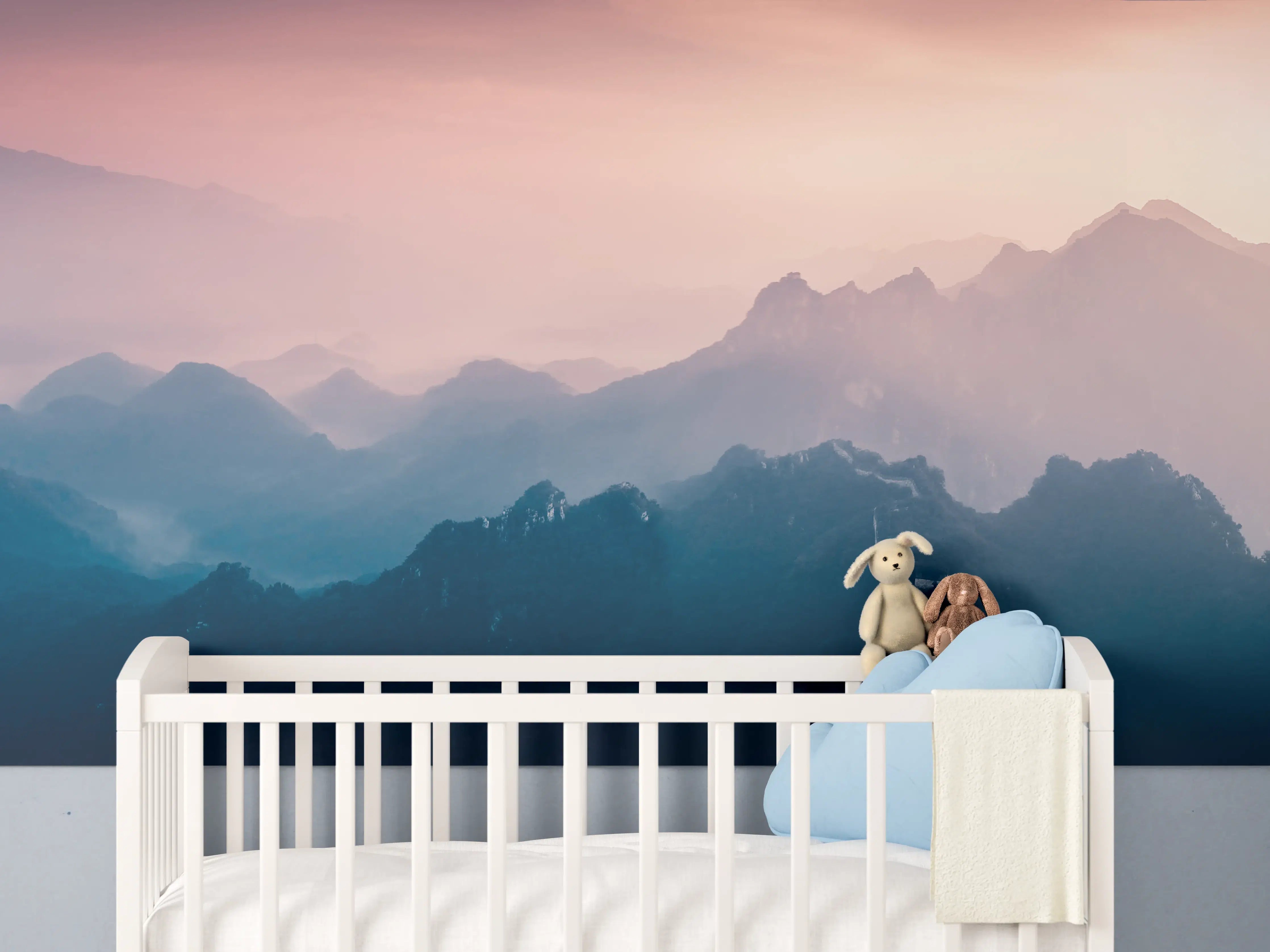 Babyzimmer Wandgestaltung - Chinesiche Mauer bei Sonnenuntergang
