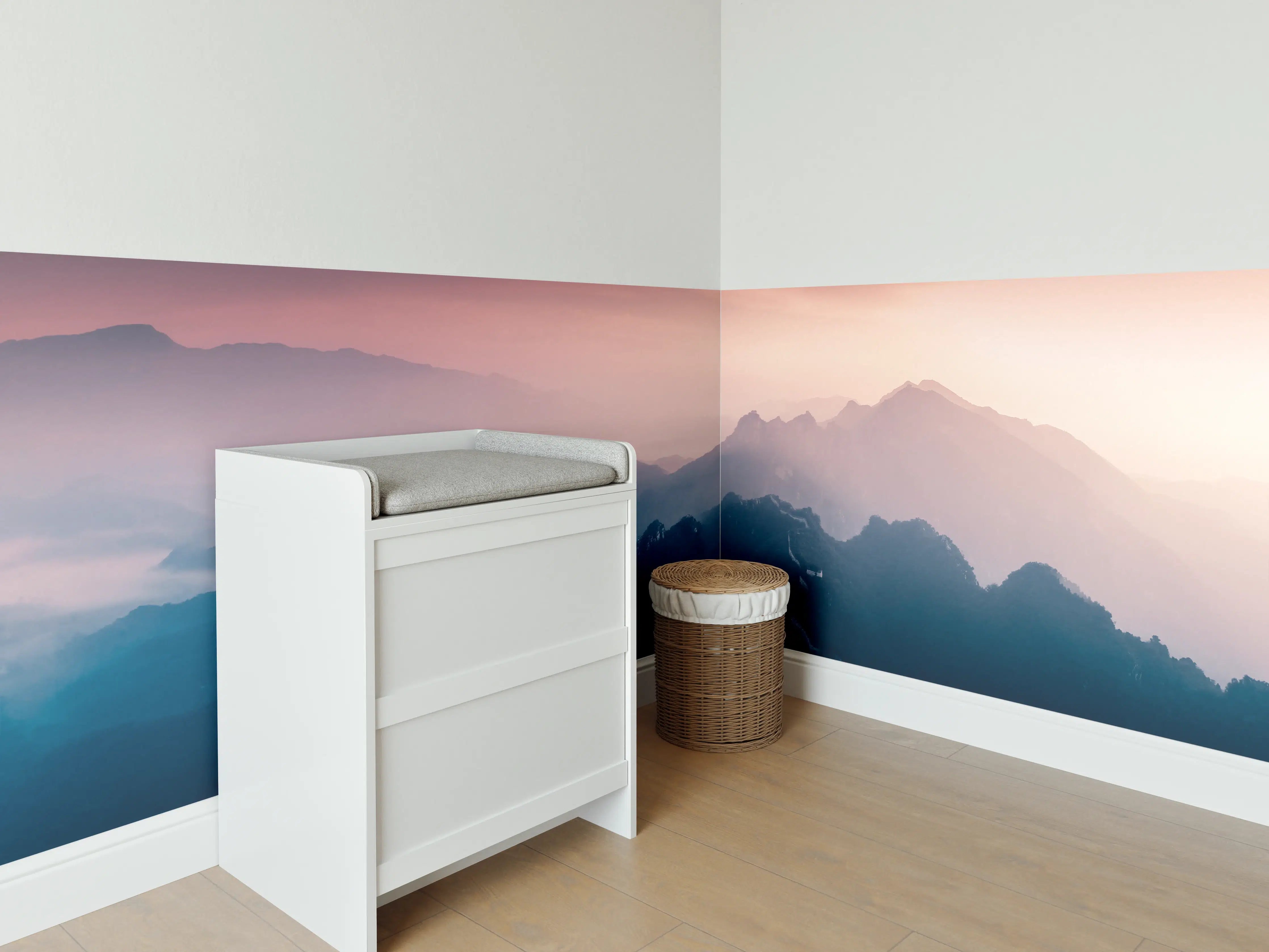 Babyzimmer Wandgestaltung - Chinesiche Mauer bei Sonnenuntergang