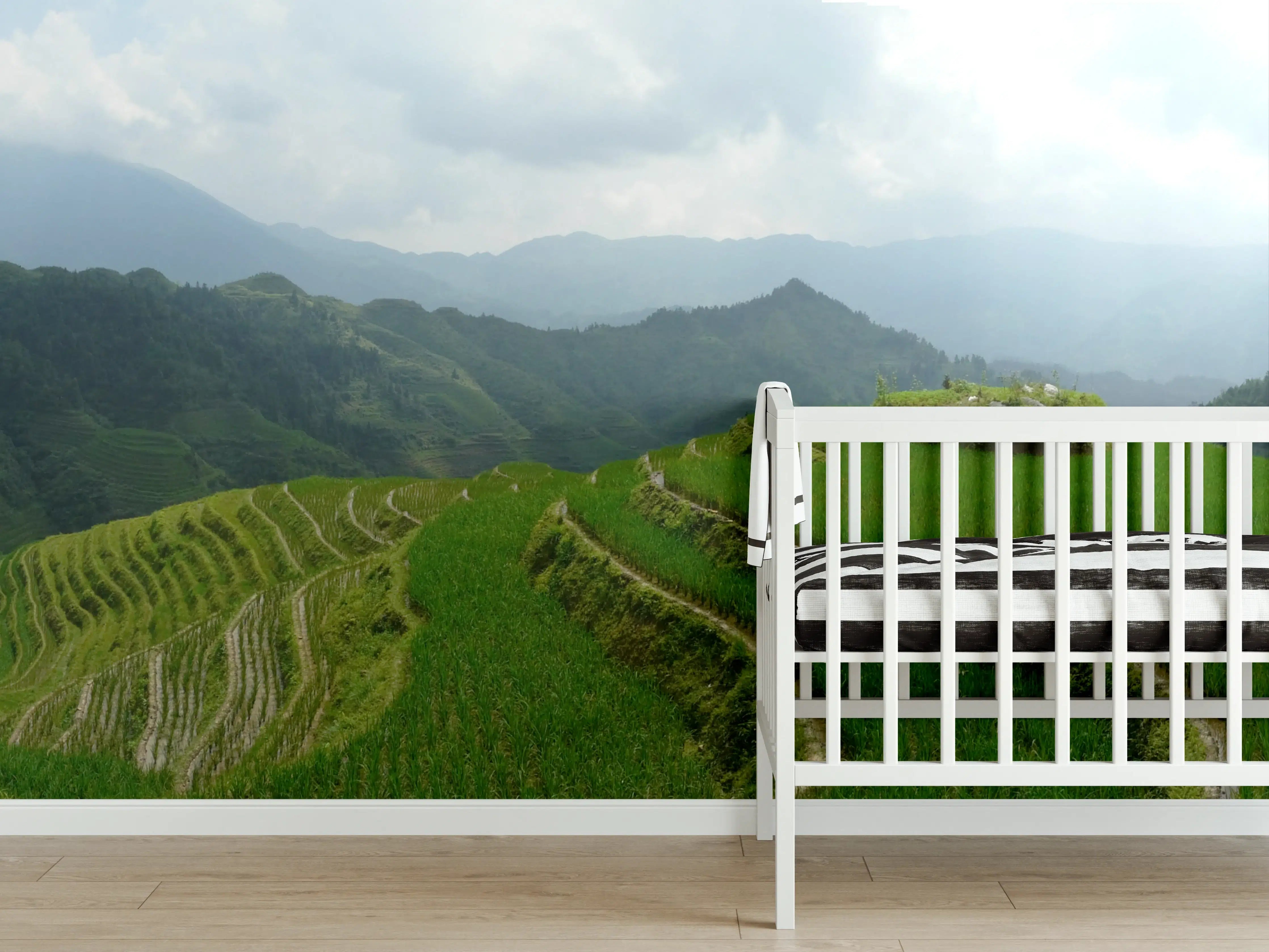 Babyzimmer Wandgestaltung - Chinesische Reisfelder auf den Bergen