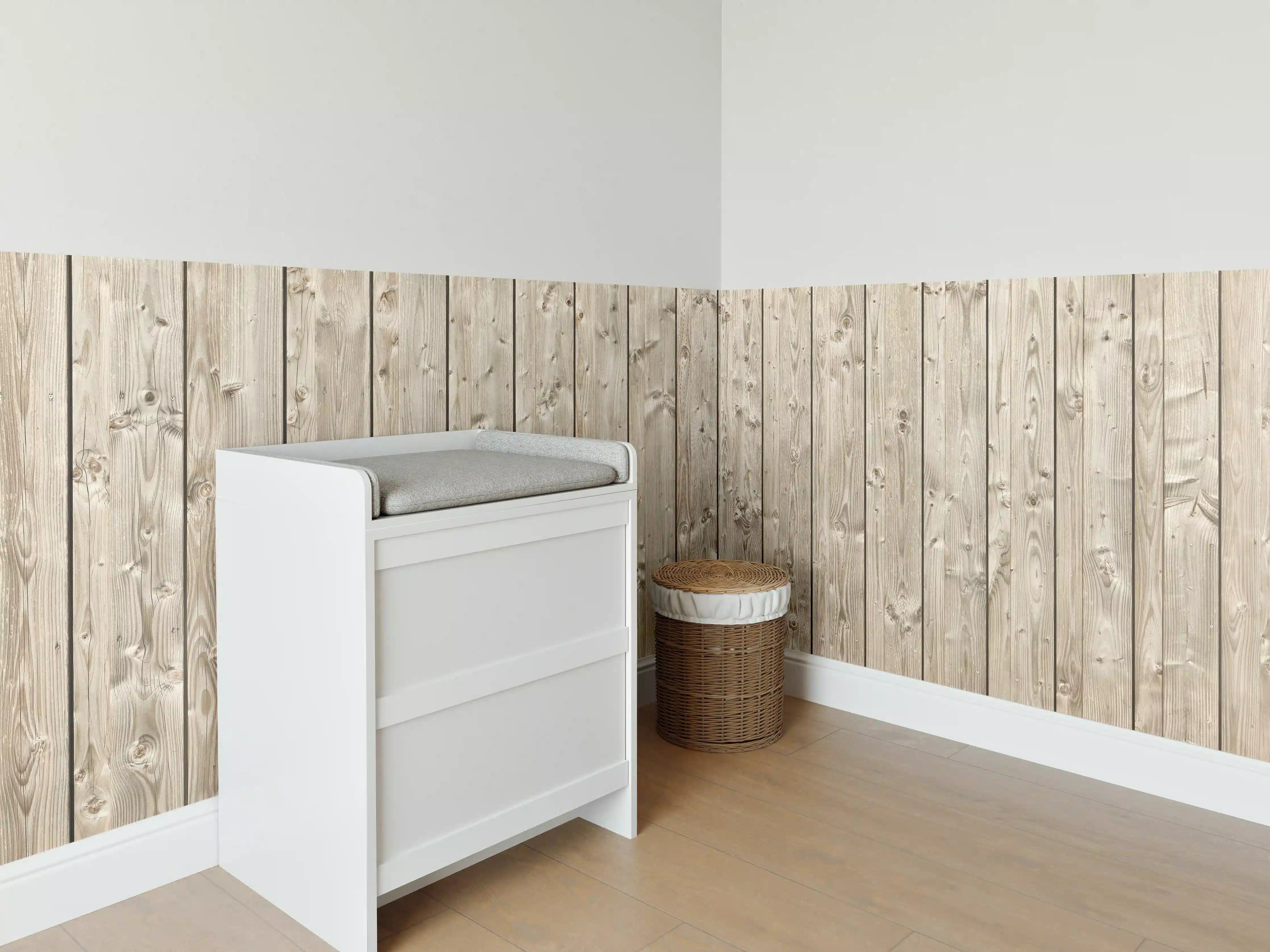 Babyzimmer Wandgestaltung - Dekorative Holztextur