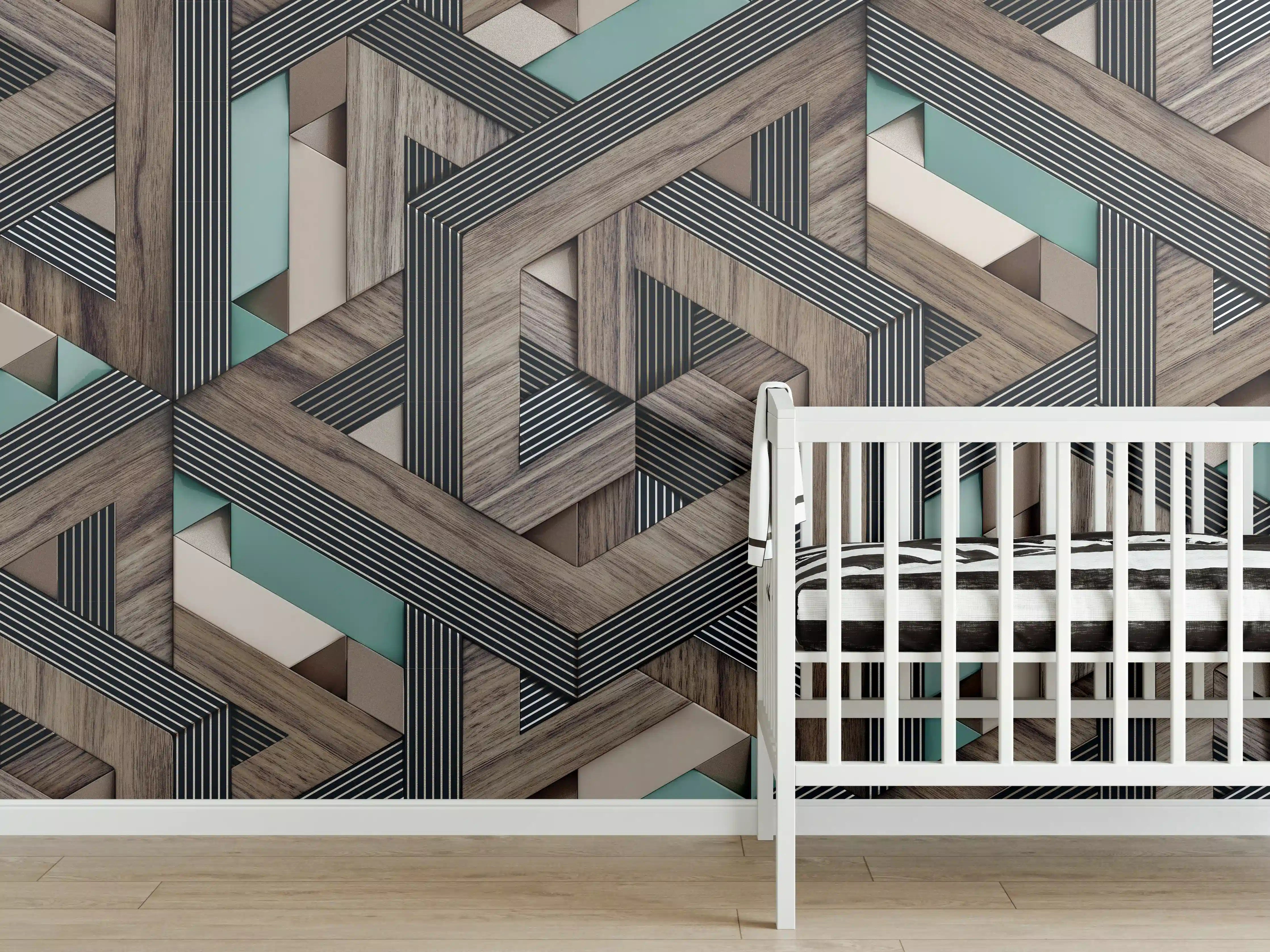 Babyzimmer Wandgestaltung - Dekorative Illustration - 3D Kunst
