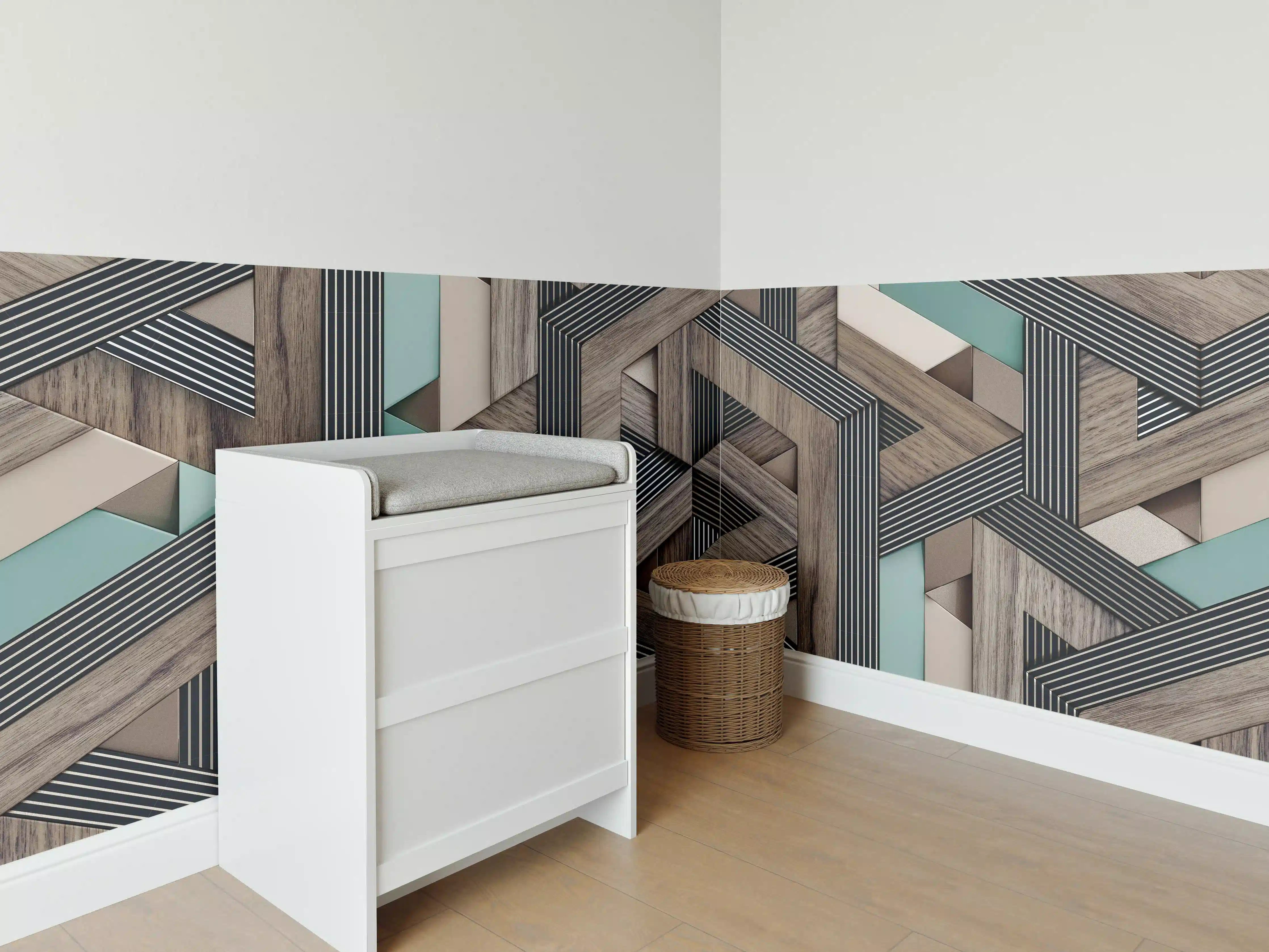 Babyzimmer Wandgestaltung - Dekorative Illustration - 3D Kunst