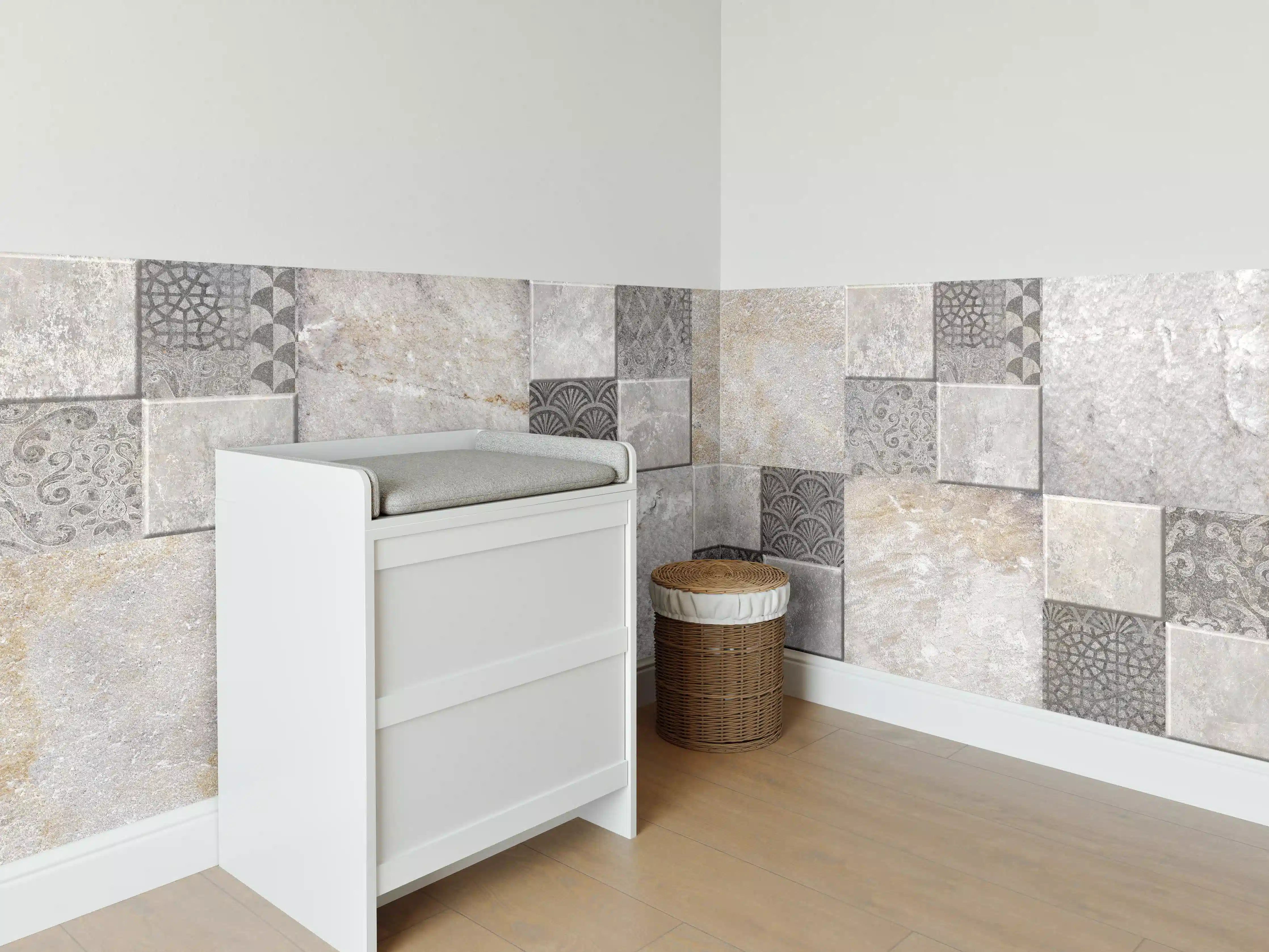 Babyzimmer Wandgestaltung - Dekorativer Steinmosaik