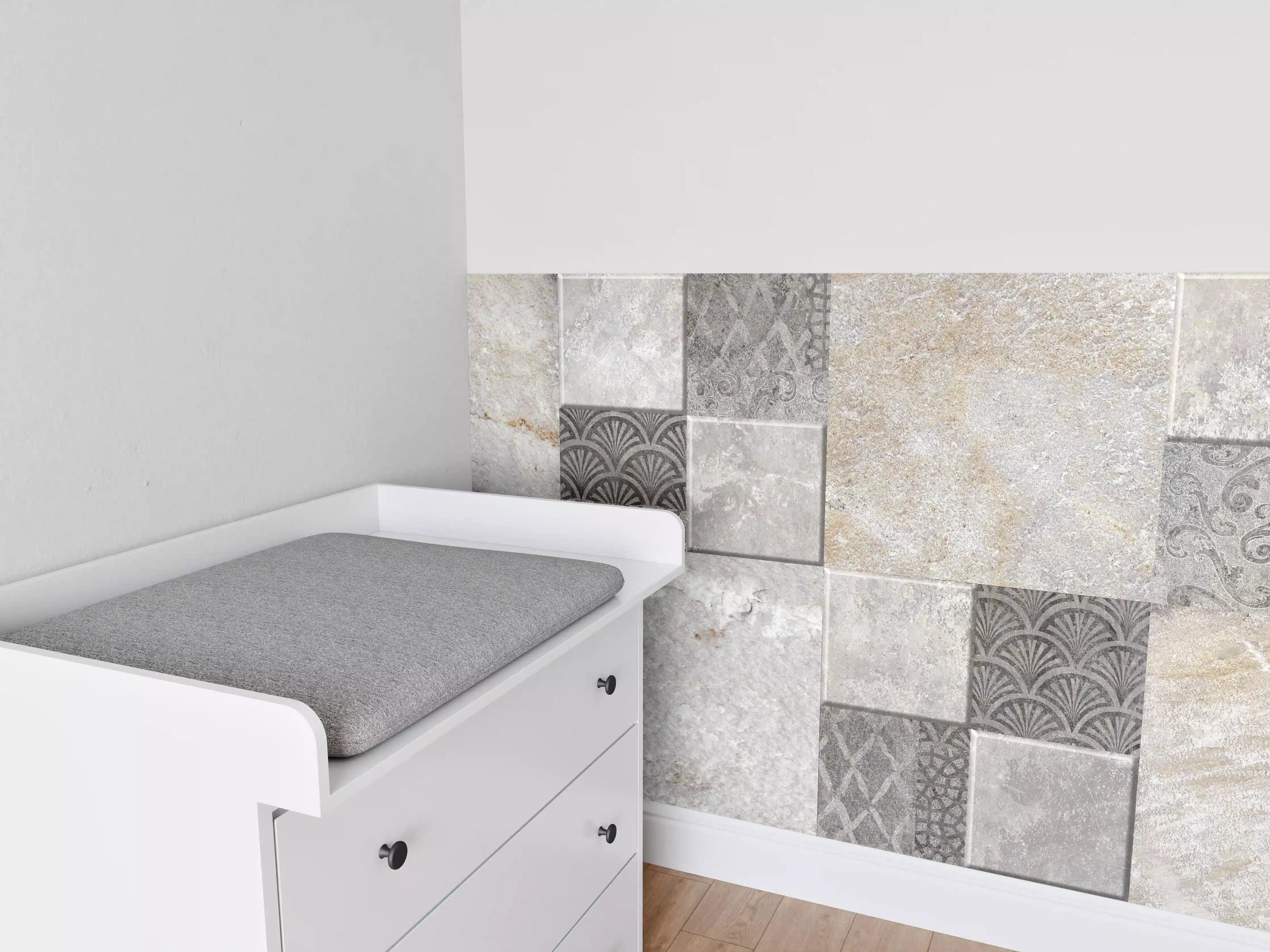 Babyzimmer Wandgestaltung - Dekorativer Steinmosaik