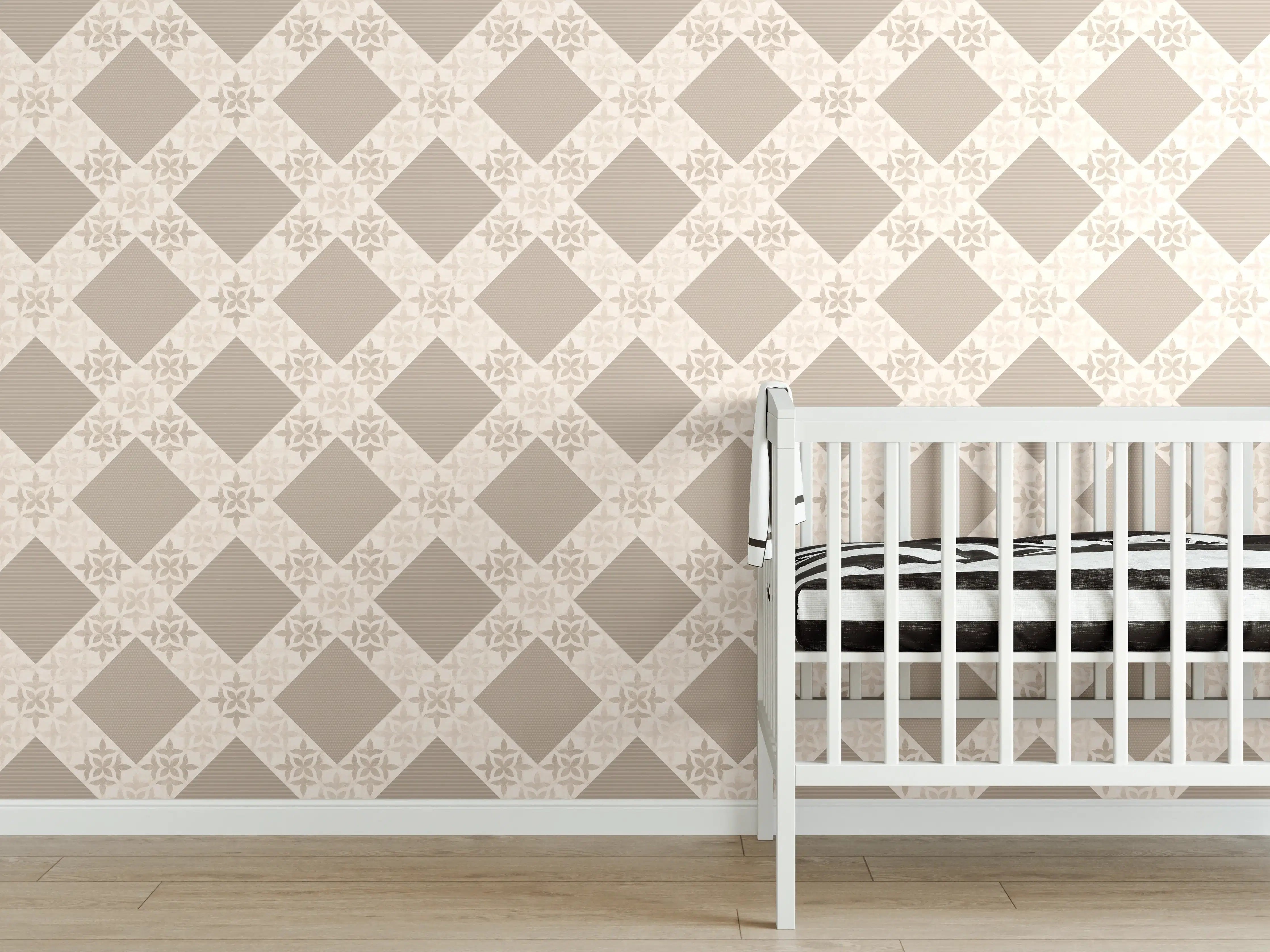 Babyzimmer Wandgestaltung - Design im Ornament Muster