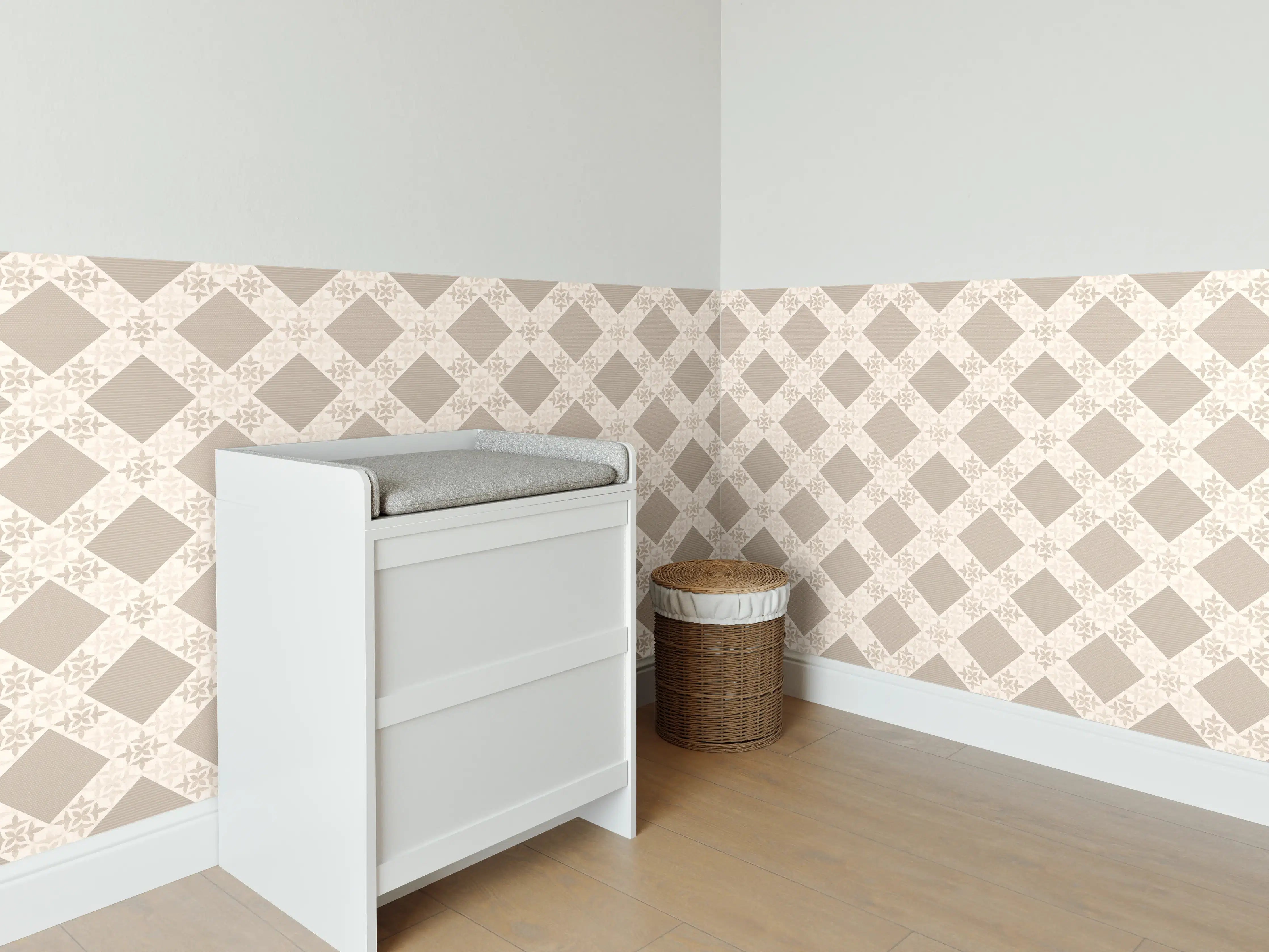Babyzimmer Wandgestaltung - Design im Ornament Muster