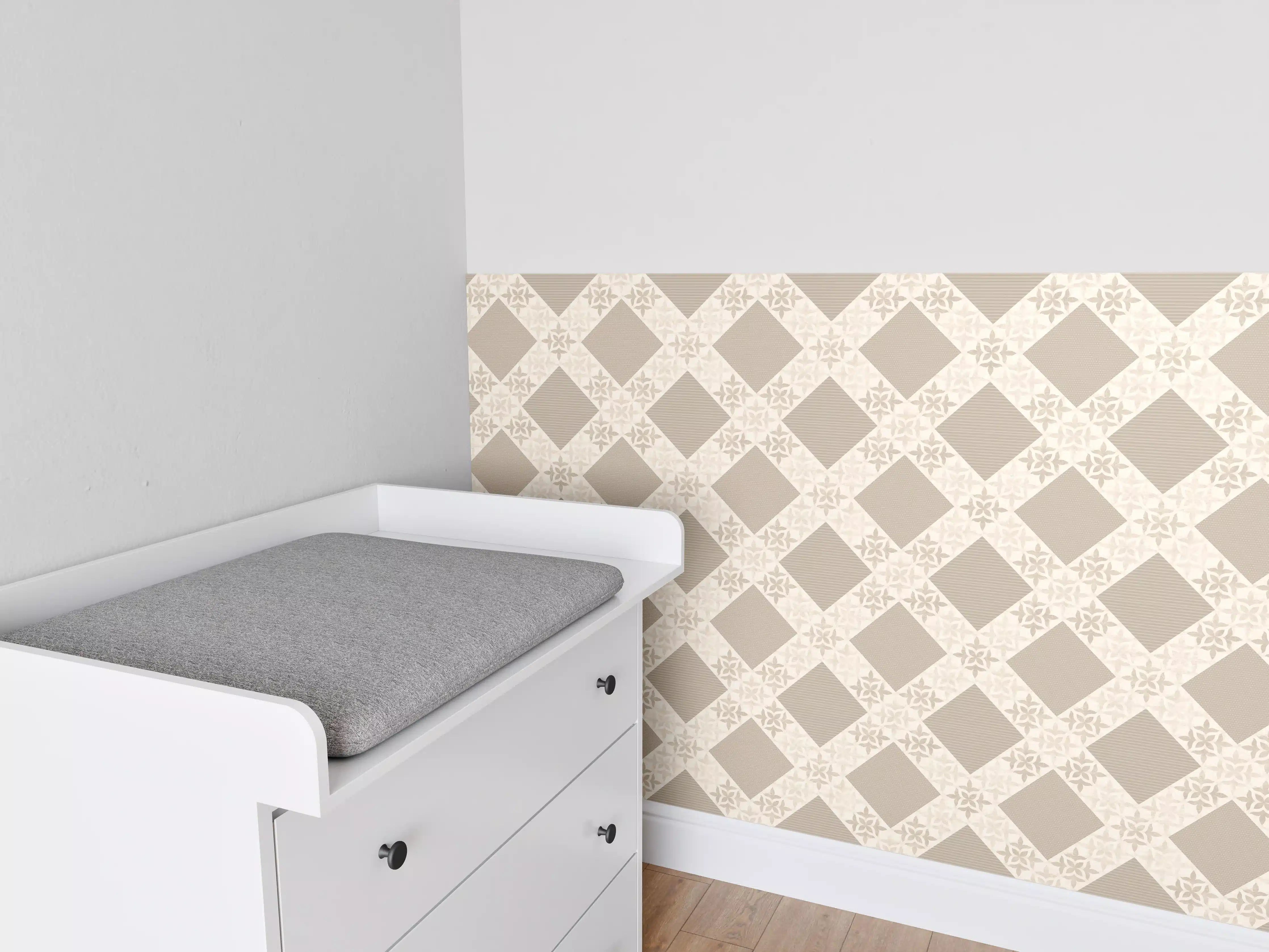 Babyzimmer Wandgestaltung - Design im Ornament Muster