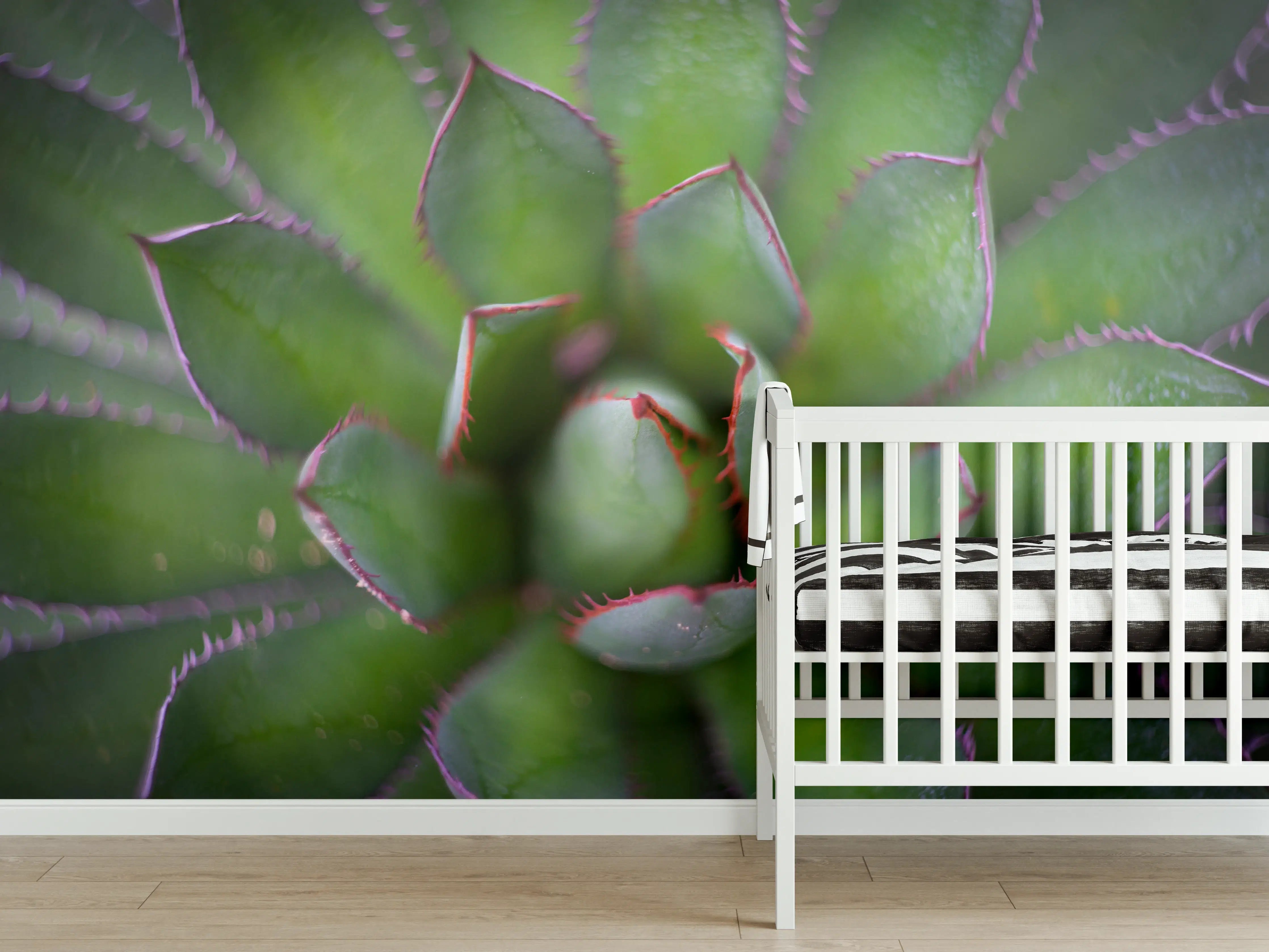 Babyzimmer Wandgestaltung - Detailreiche Grüne Agave Pflanze