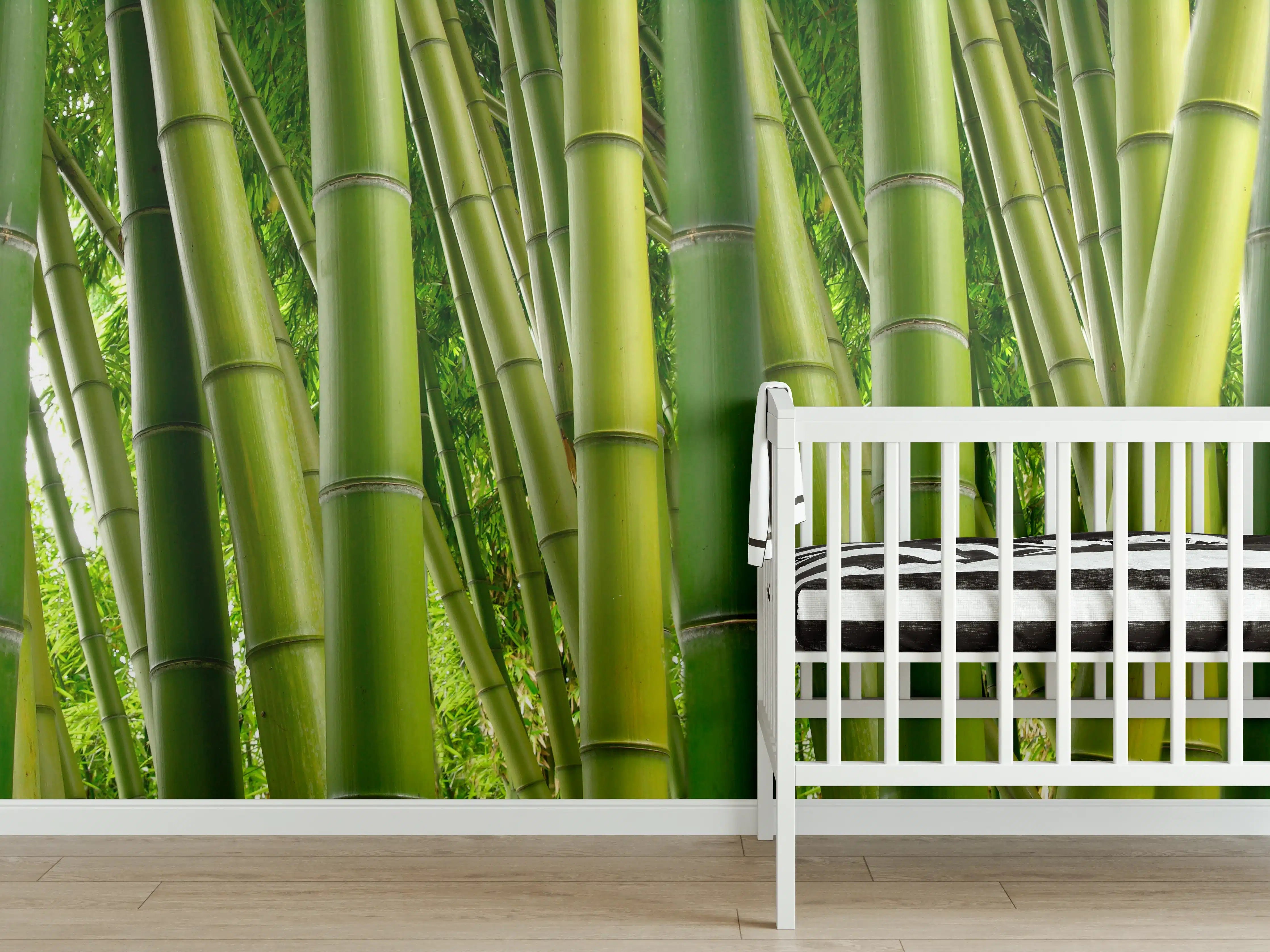 Babyzimmer Wandgestaltung - Dichter Bambus-Dschungel