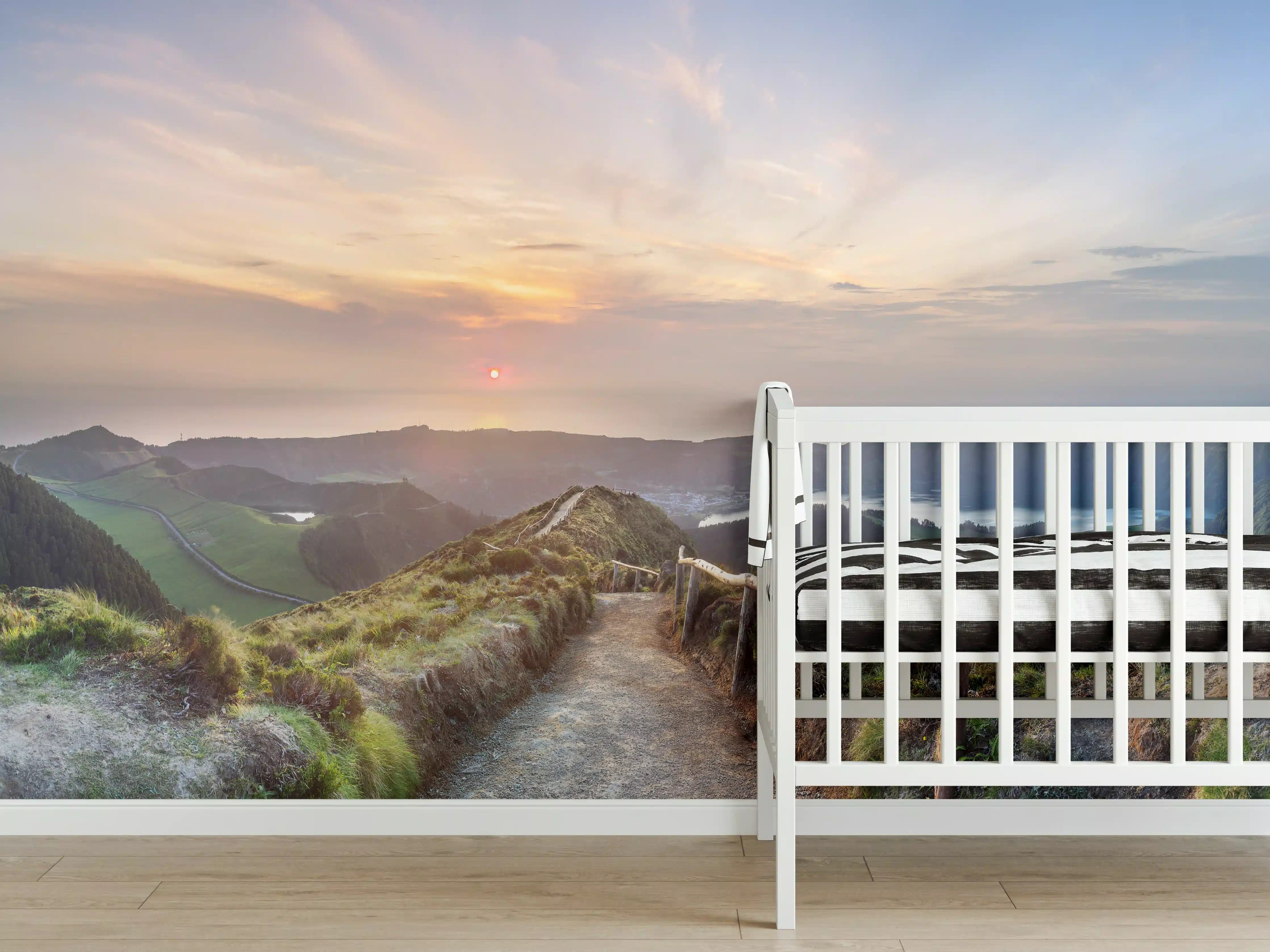 Babyzimmer Wandgestaltung - Die Insel Sao Miguel und der See Ponta Delgada