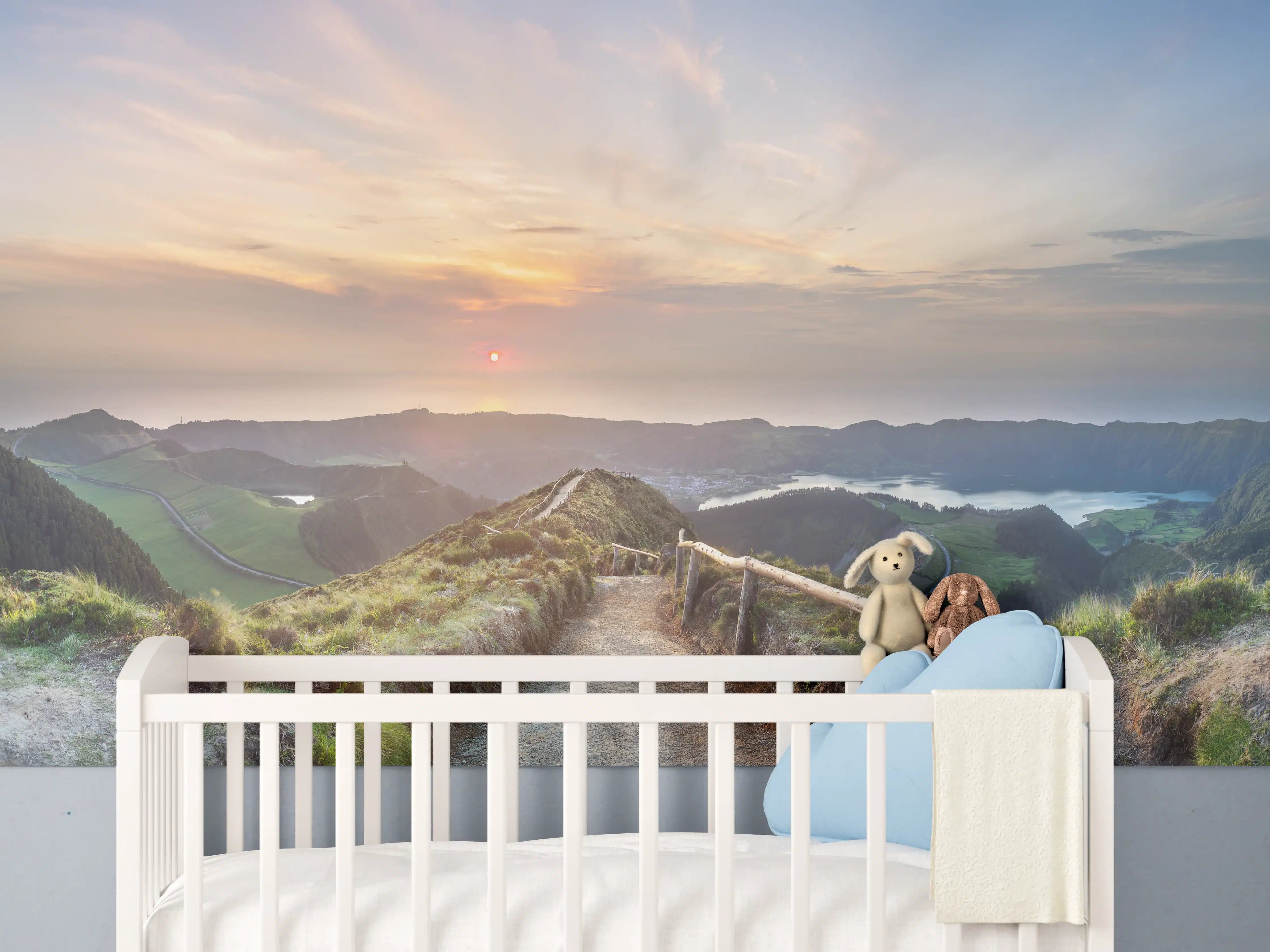 Babyzimmer Wandgestaltung - Die Insel Sao Miguel und der See Ponta Delgada