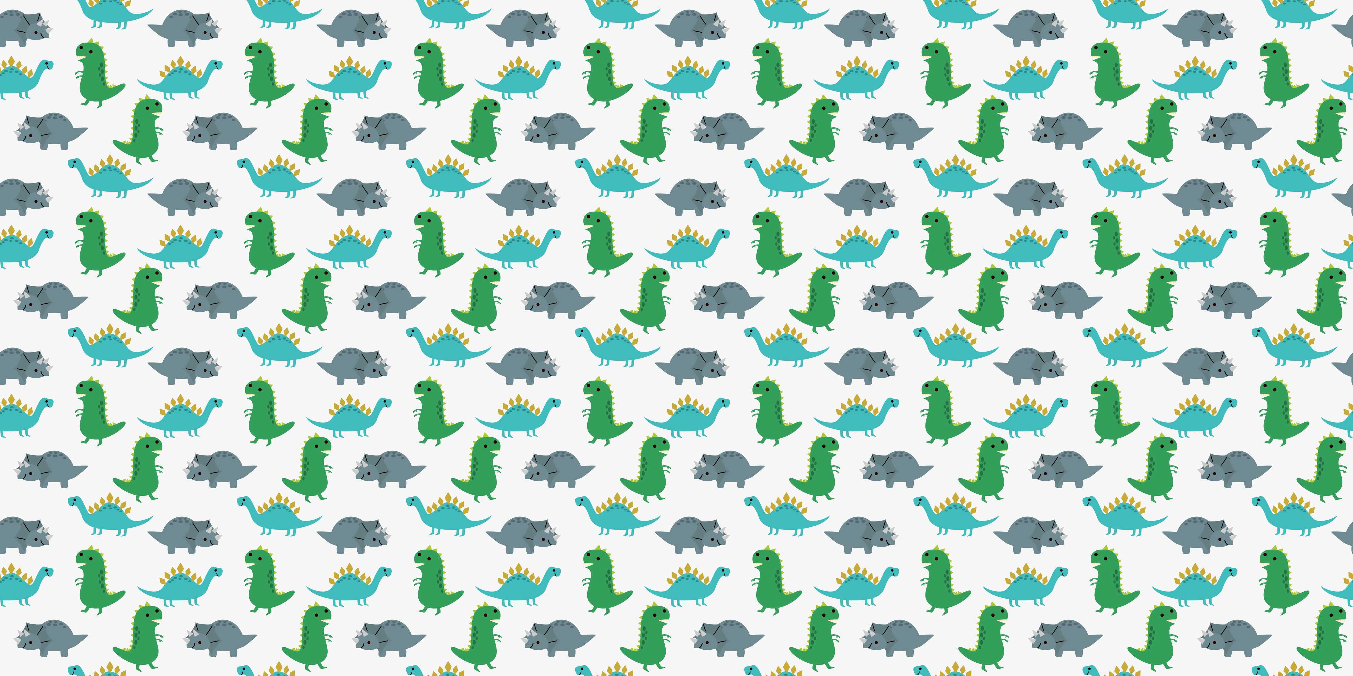 Babyzimmer Wandgestaltung-Dinosaurier Muster in Blau und Grün